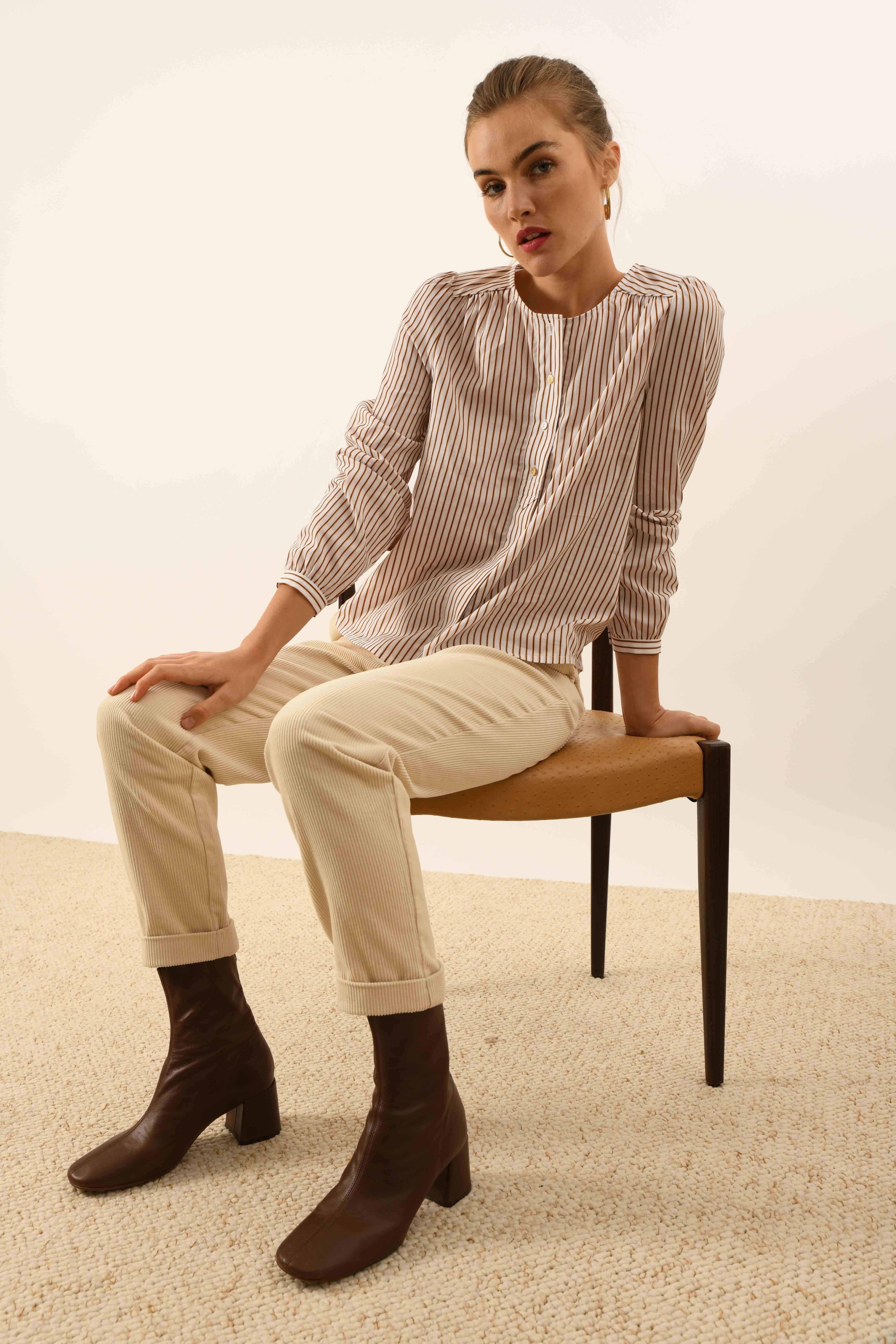 CHEMISE REMI - OCRE STRIPE