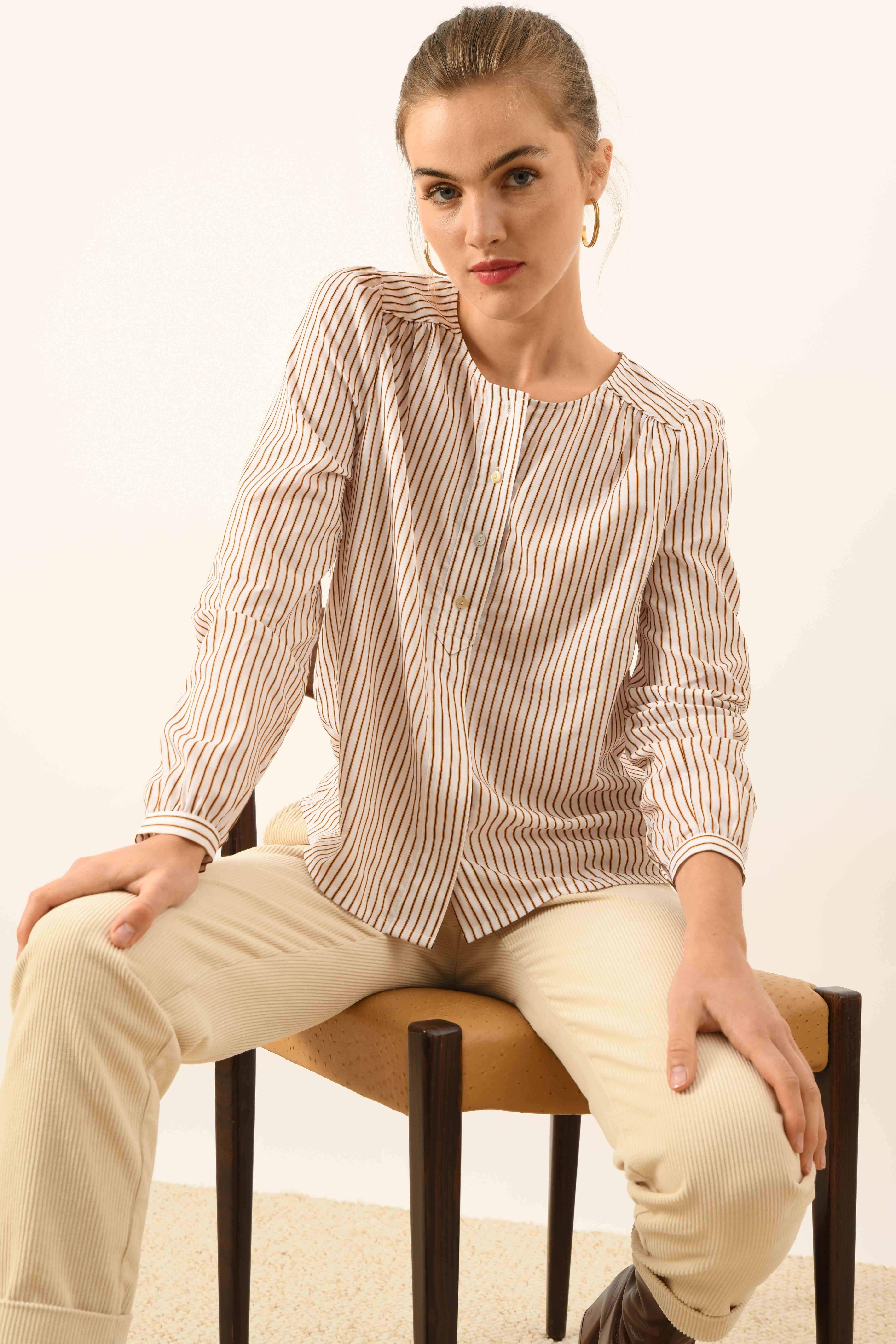 CHEMISE REMI - OCRE STRIPE