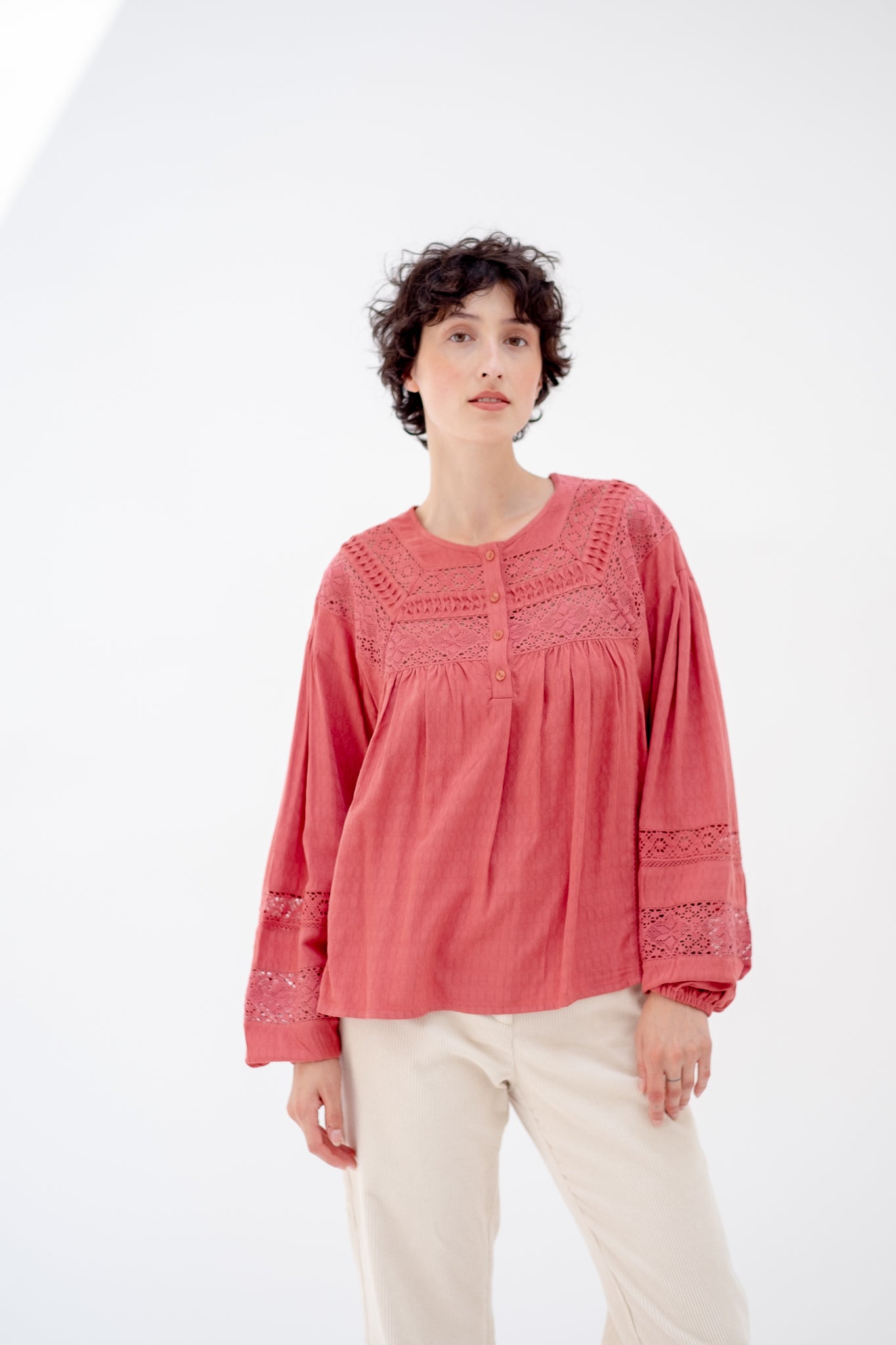 BLOUSE JACOTTE - BRIQUE