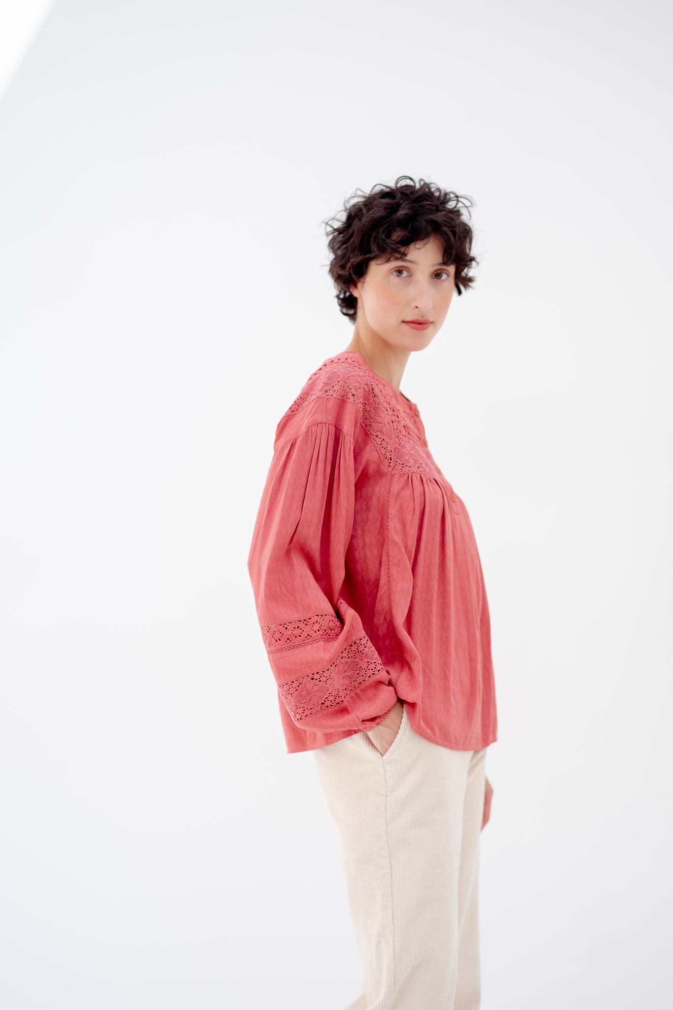 BLOUSE JACOTTE - BRIQUE