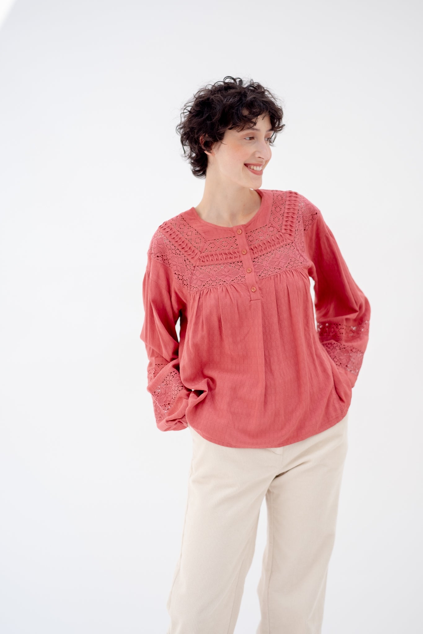 BLOUSE JACOTTE - BRIQUE
