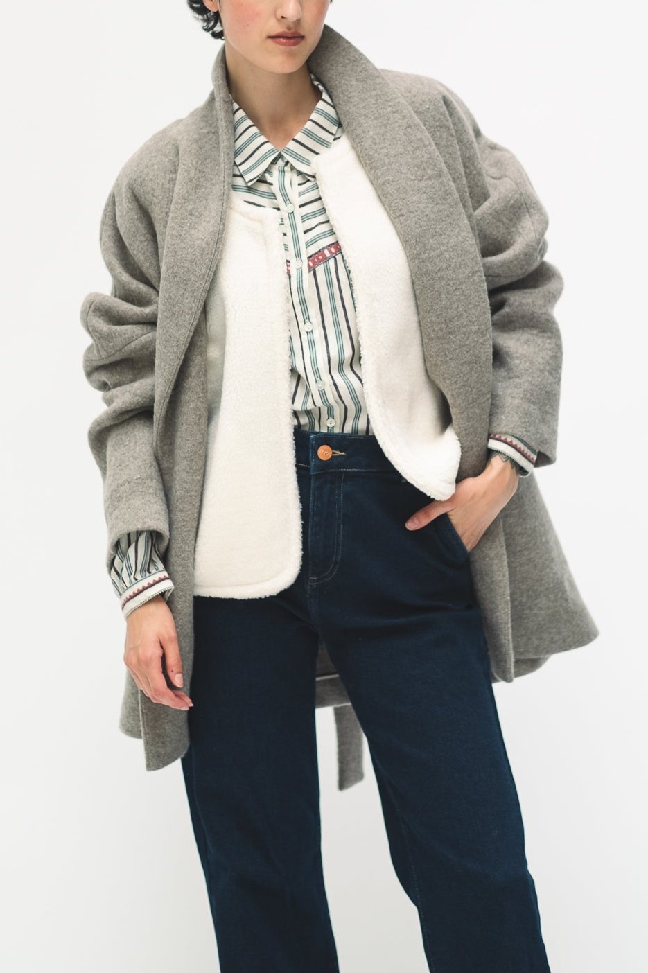 MANTEAU LAYNIE - BEIGE CHINE