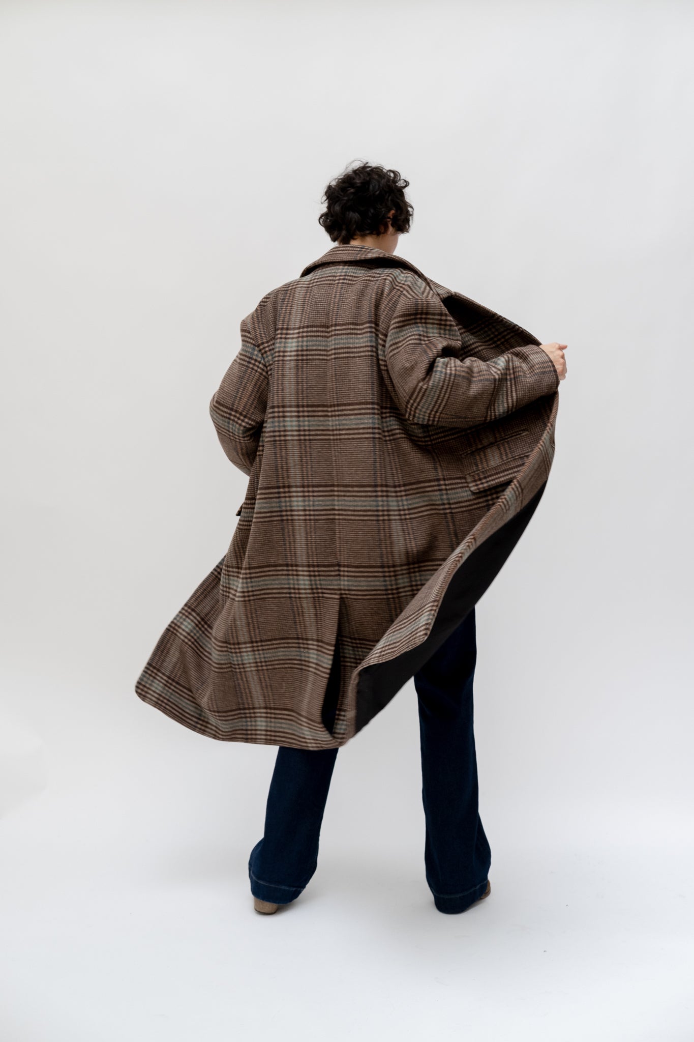 MANTEAU CHERY - CHECKS BLEU