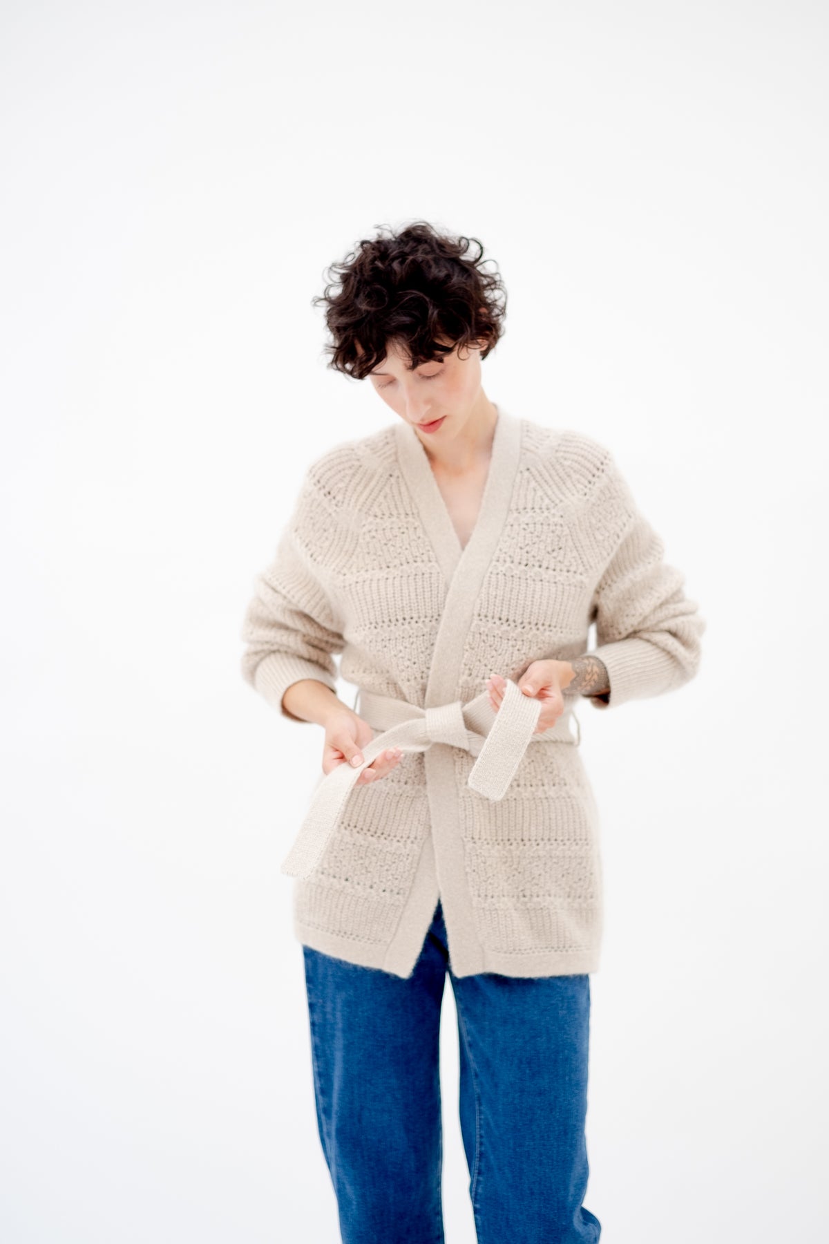 MANDELA CARDIGAN - HEATHER SAND
