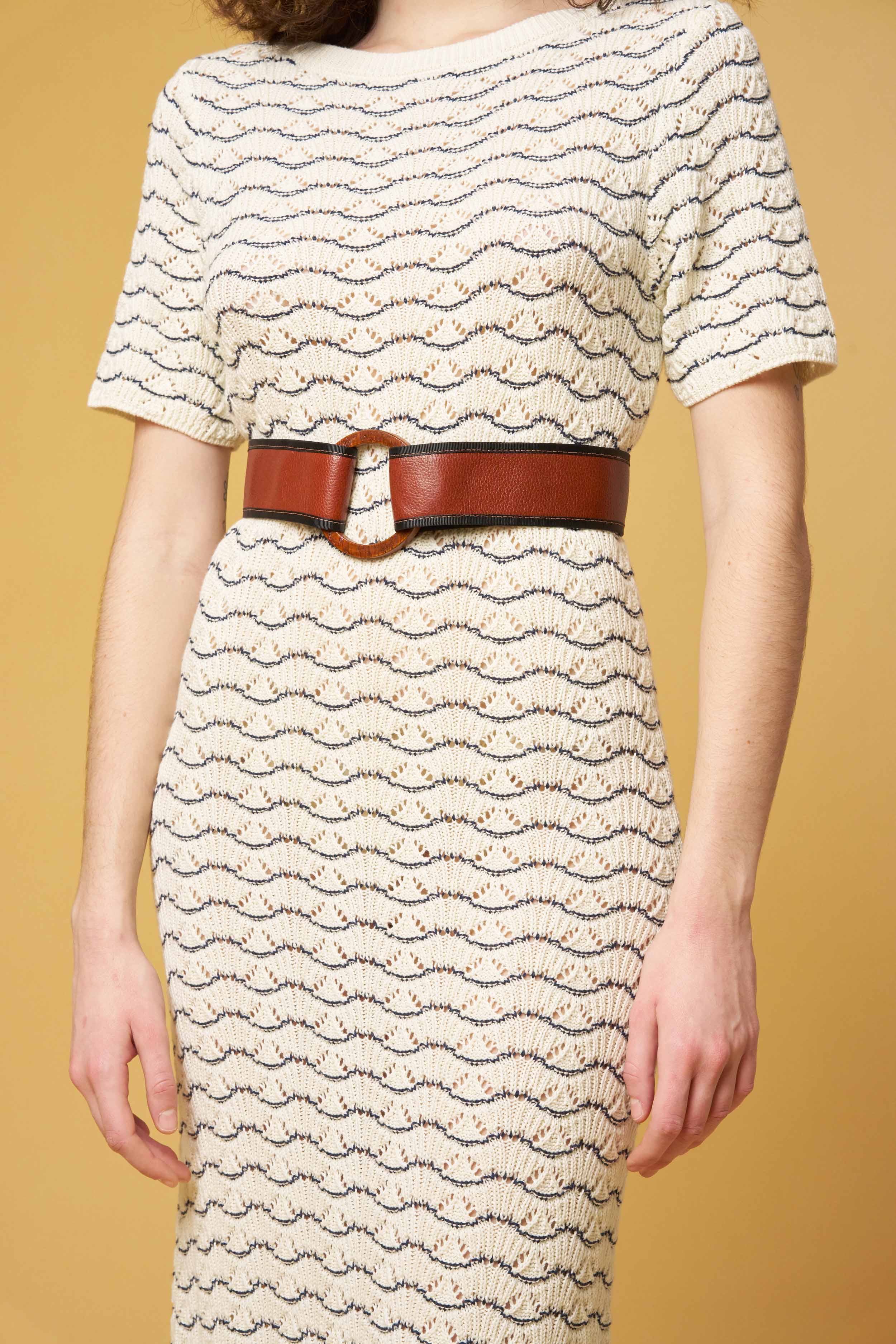 ROBE LU - MARINE / ECRU