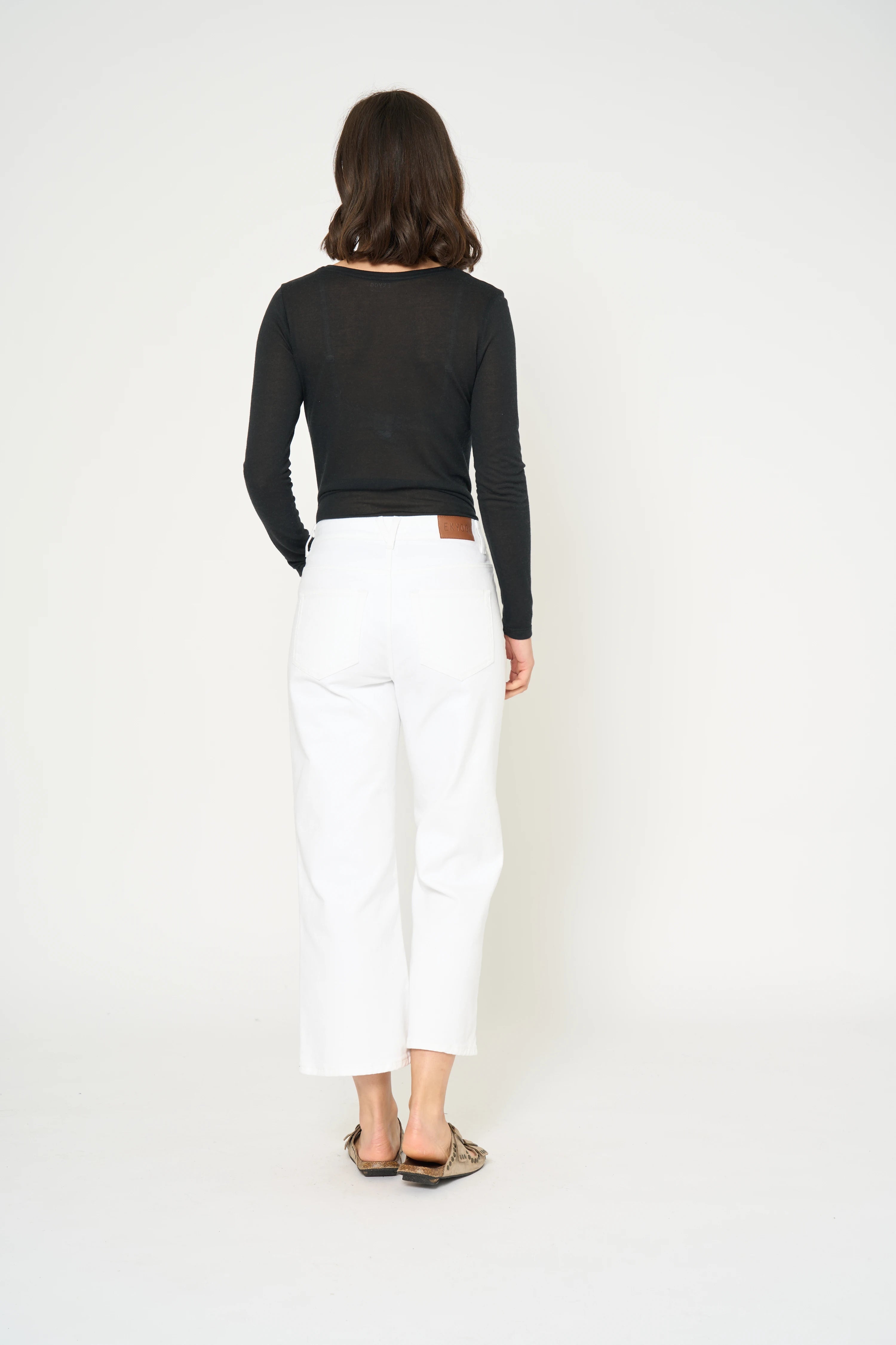 JEAN FARAH CROP - BLANC