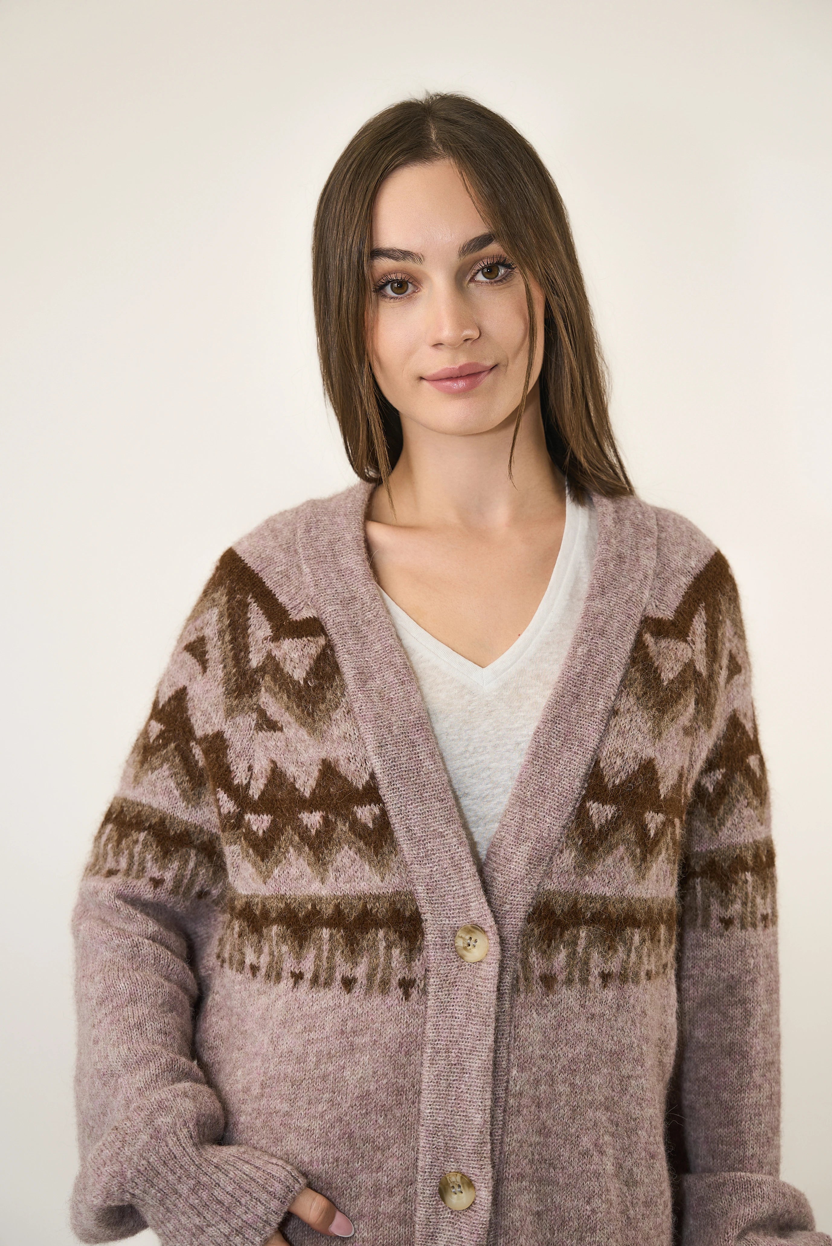GILET MARCO - LILAS/JACQUARD
