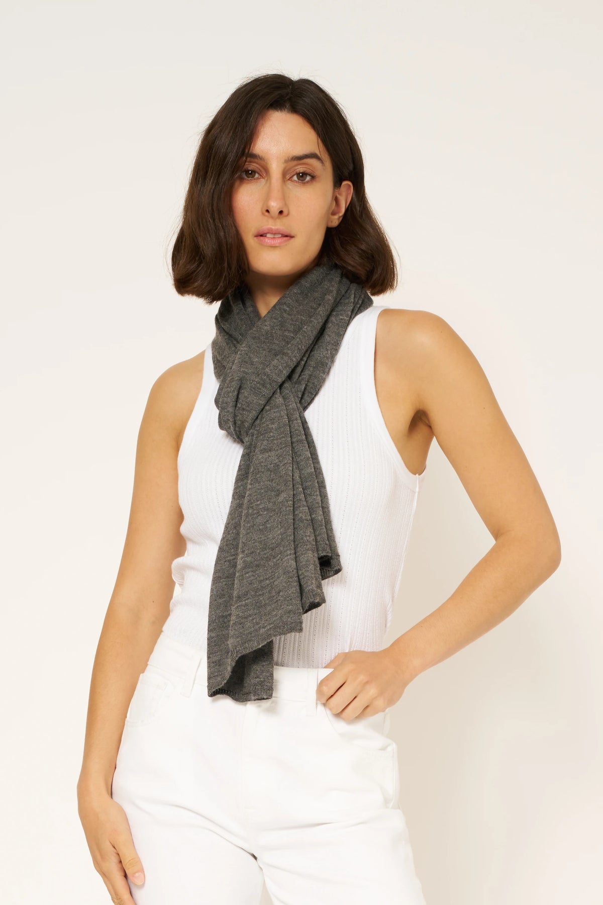 2-IN-1 ELIES PONCHO - HEATHER GREY