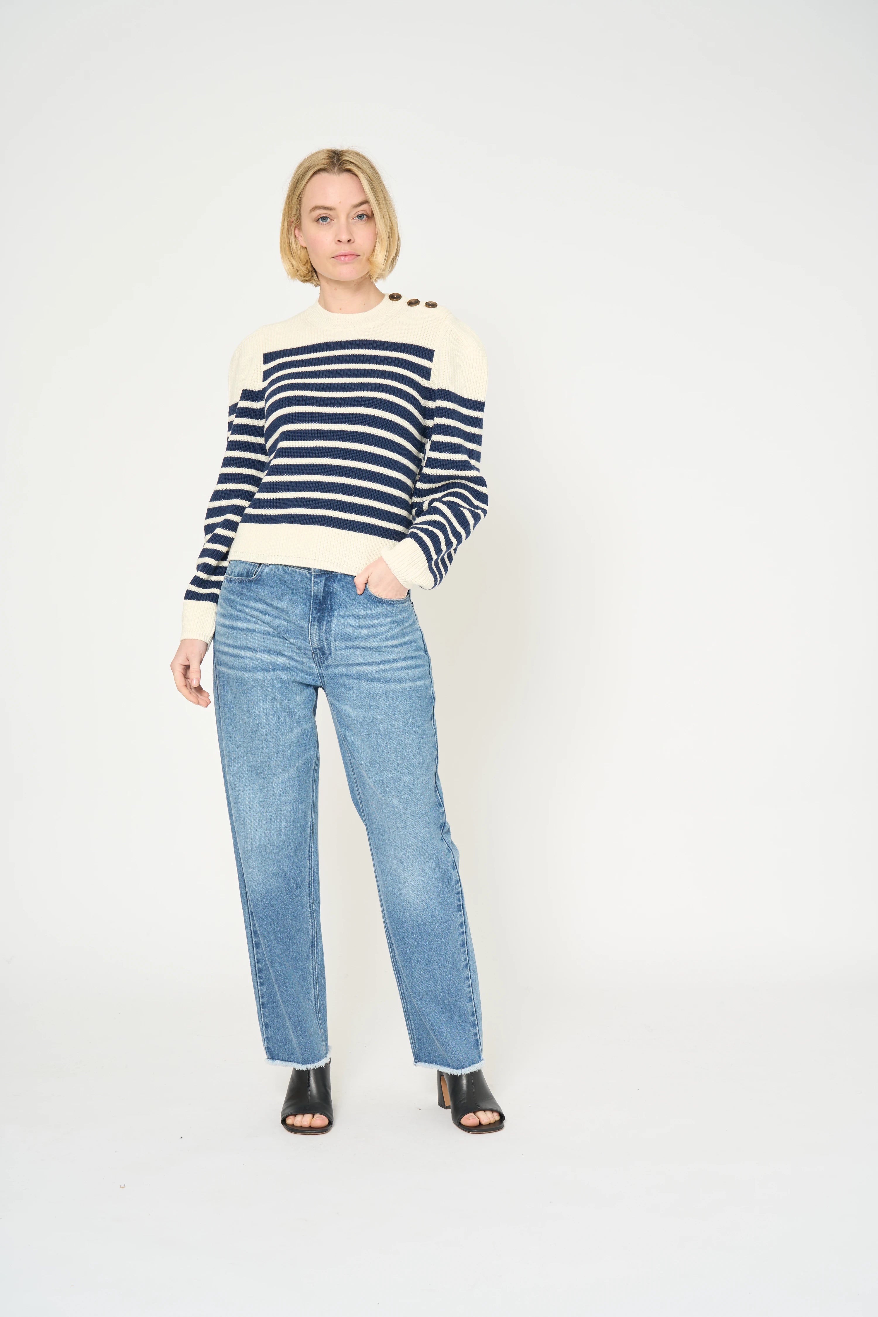 PULL MARIELLE - NAVY / ECRU