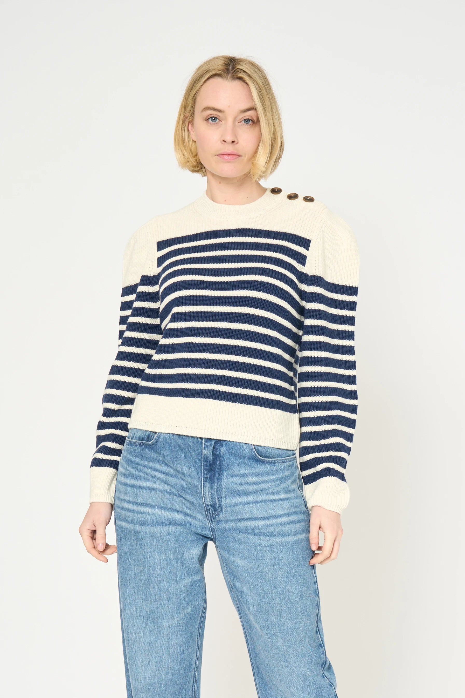 PULL MARIELLE - NAVY / ECRU