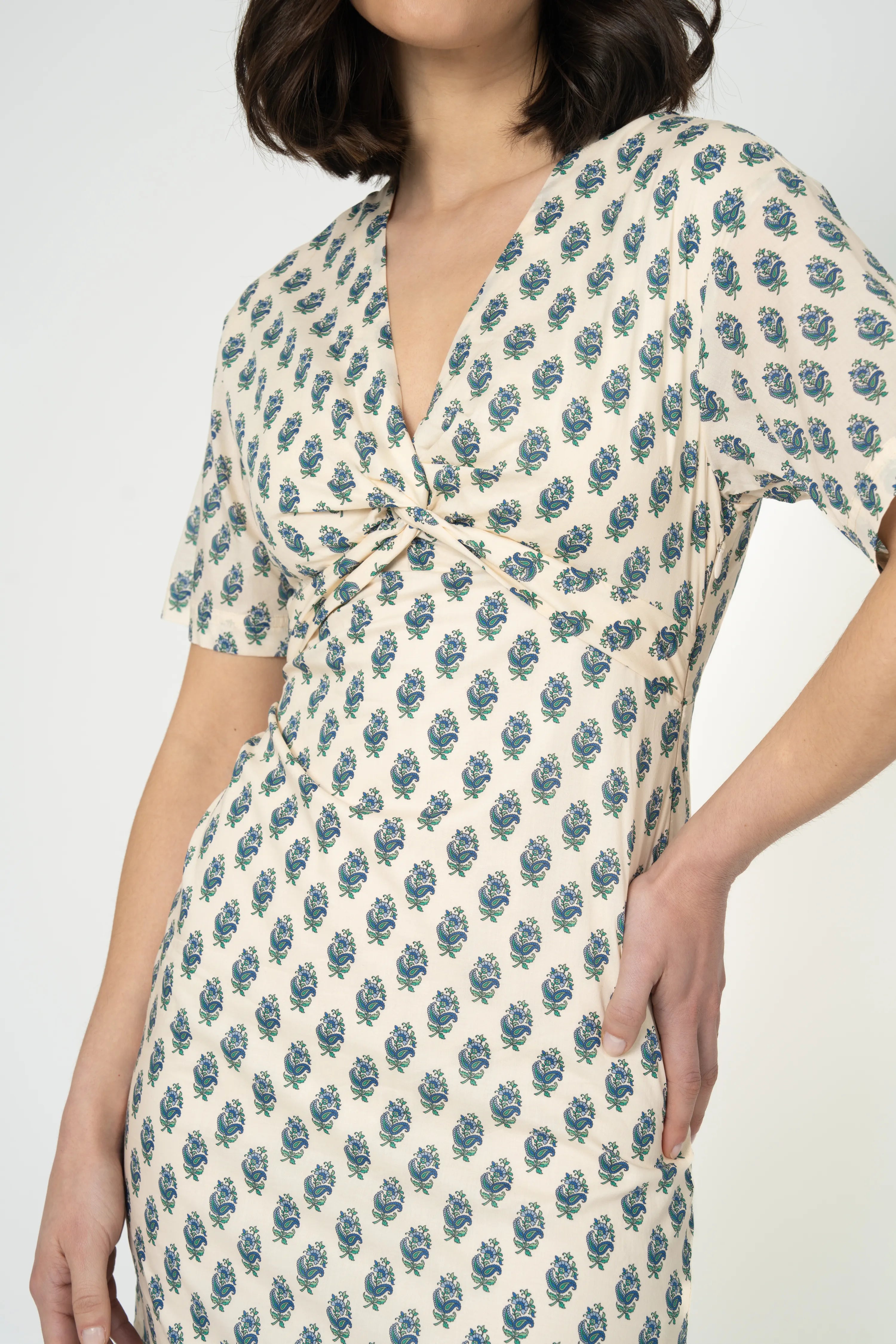 ROBE REBECCA - PRINT PROVENCE GREEN