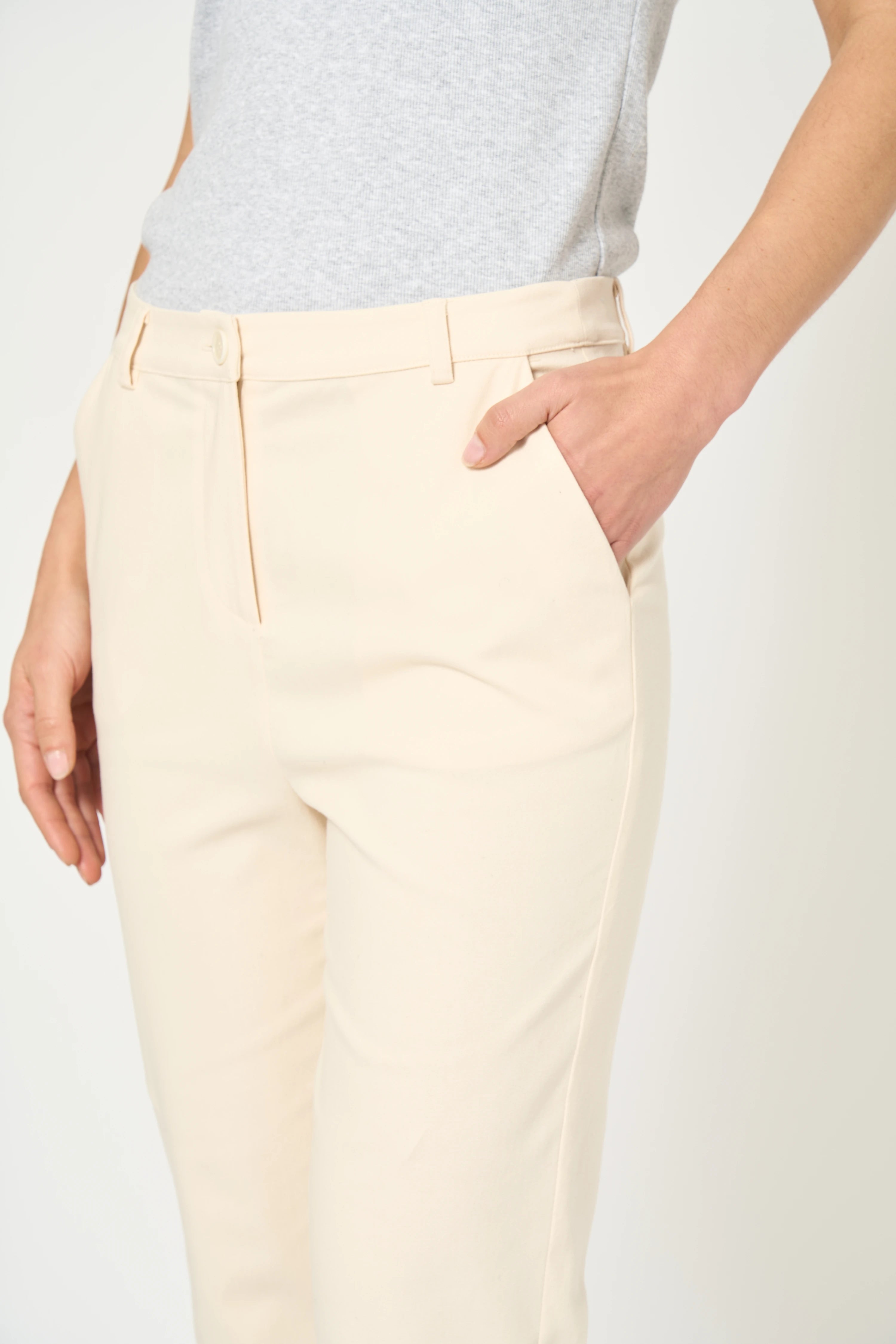 PANTALON ELANOR - BLANC CASSE