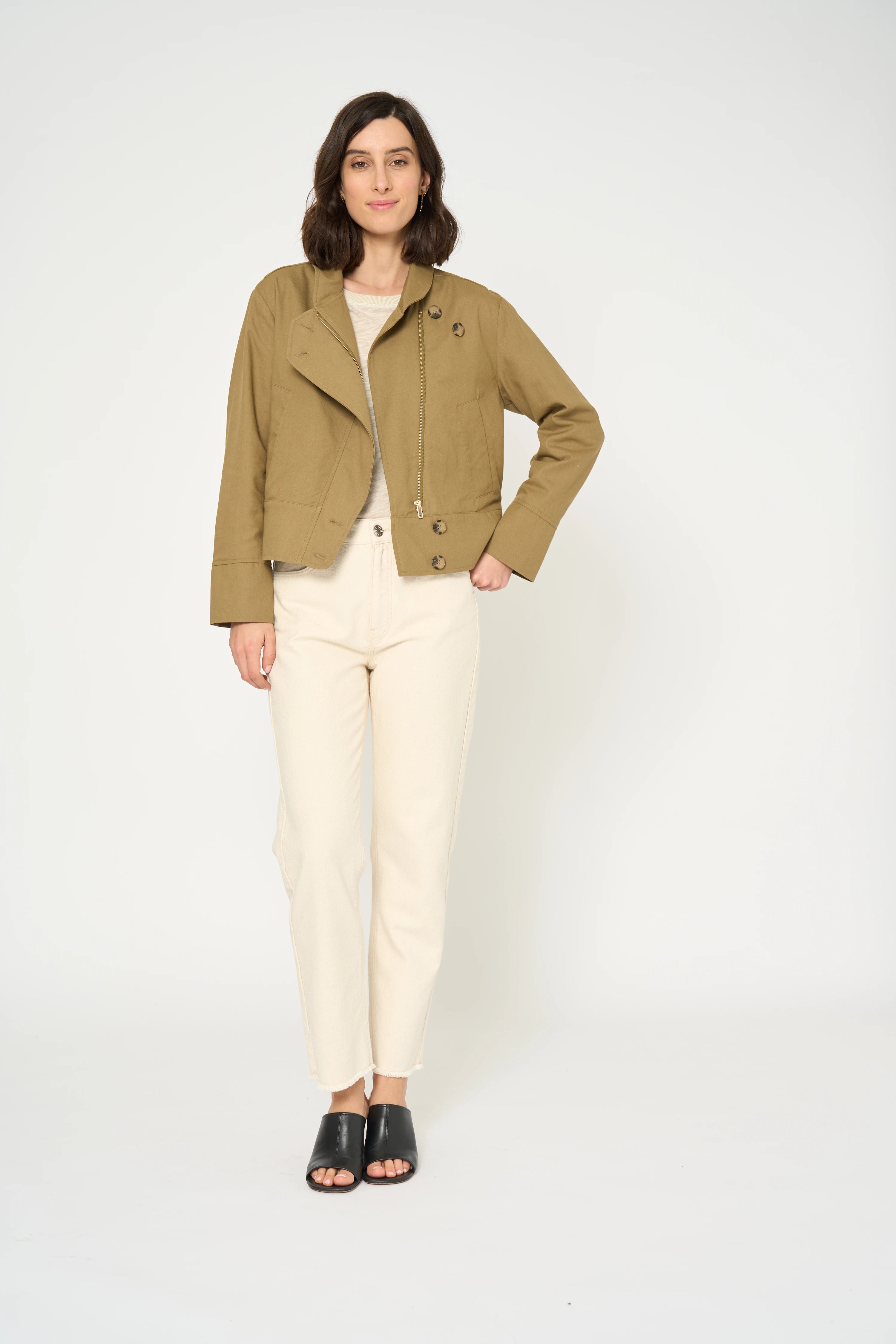 VESTE LAME - KAKI