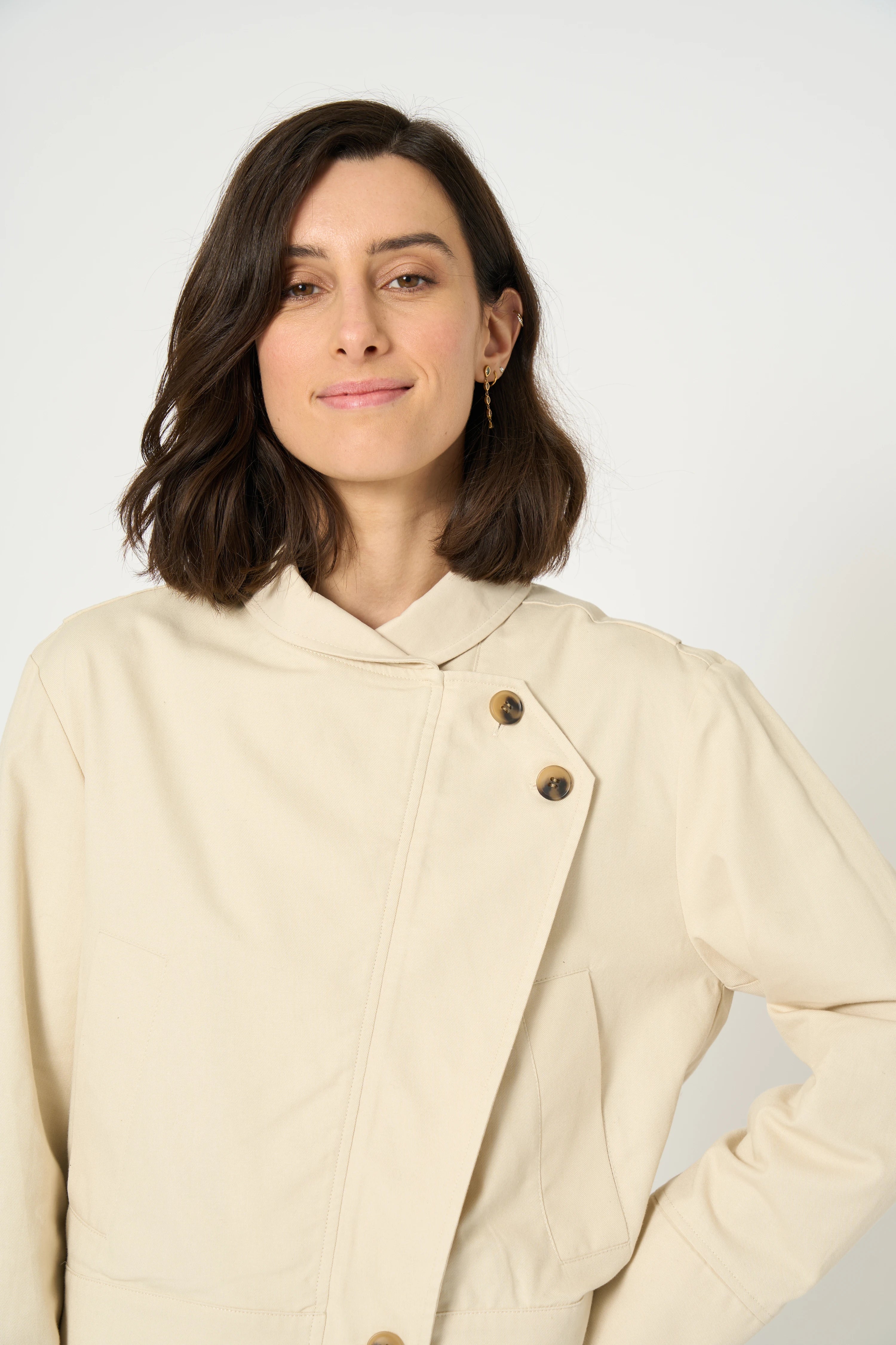 VESTE LAME - ARGILE