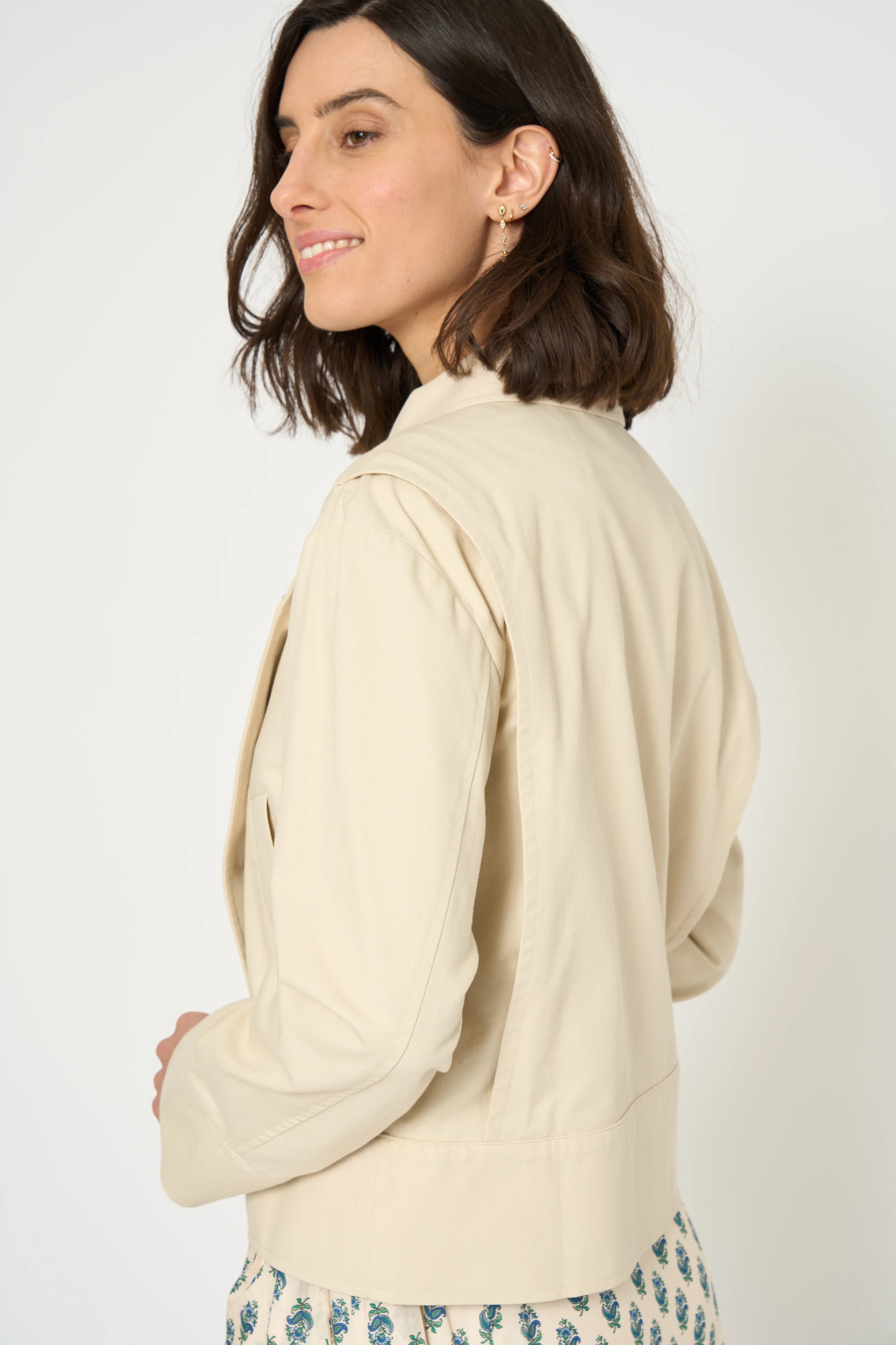 VESTE LAME - ARGILE