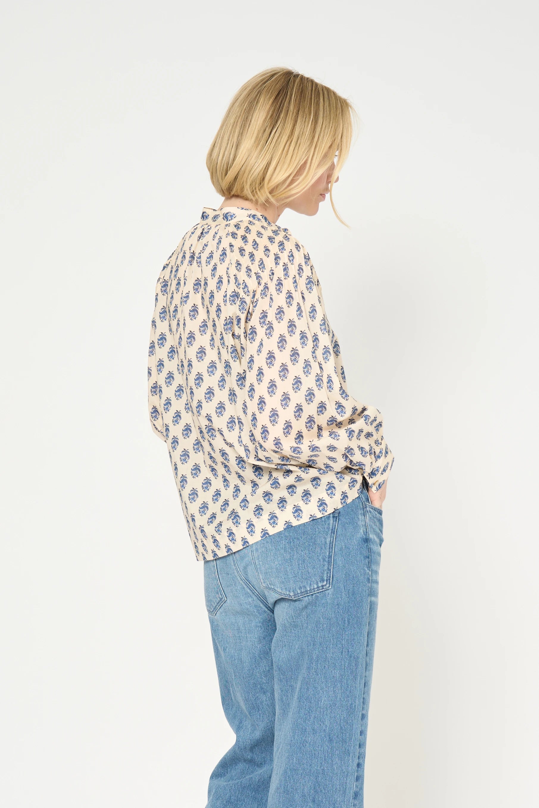 CHEMISE STUDETTE - PRINT PROVENCE BLUE