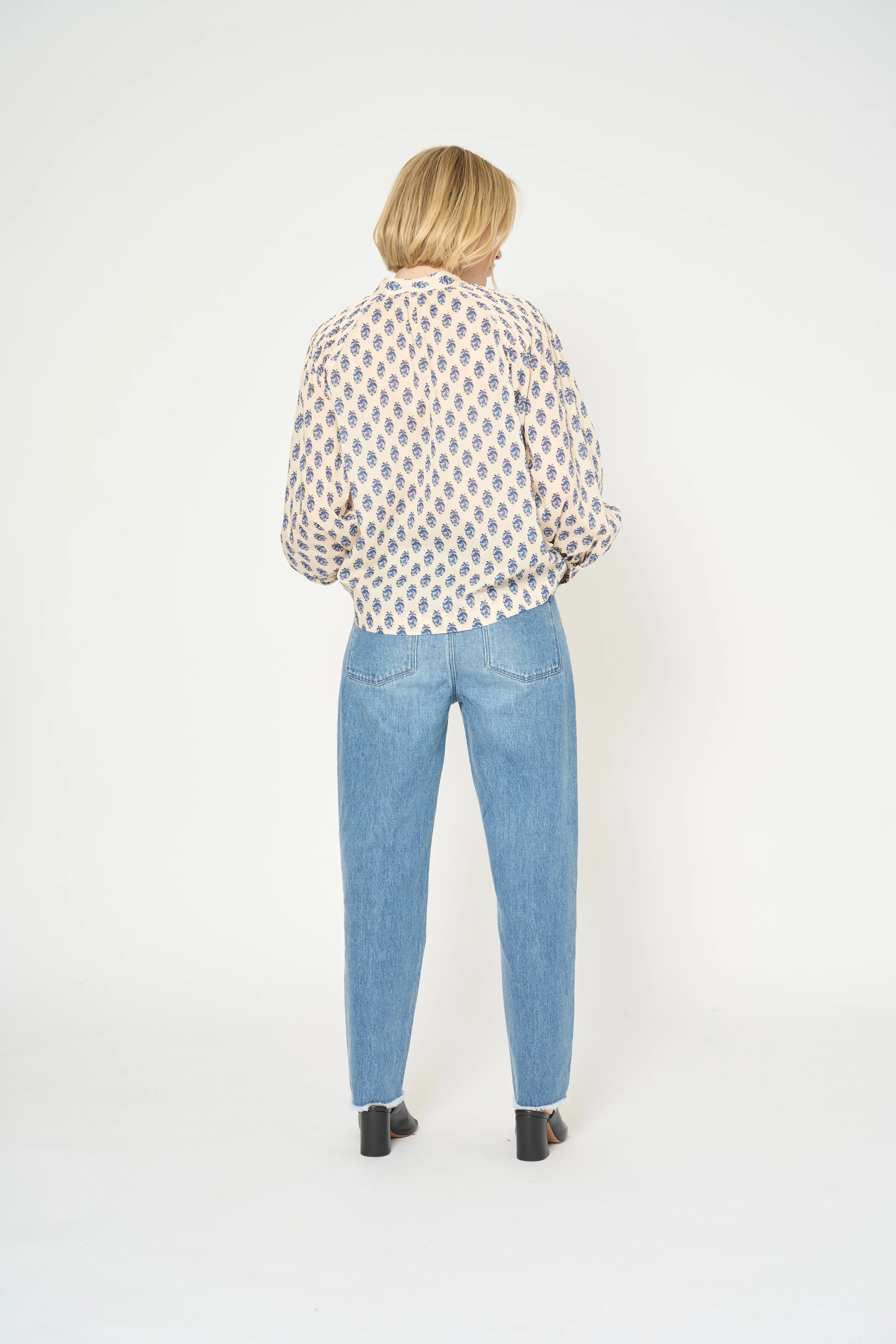 CHEMISE STUDETTE - PRINT PROVENCE BLUE