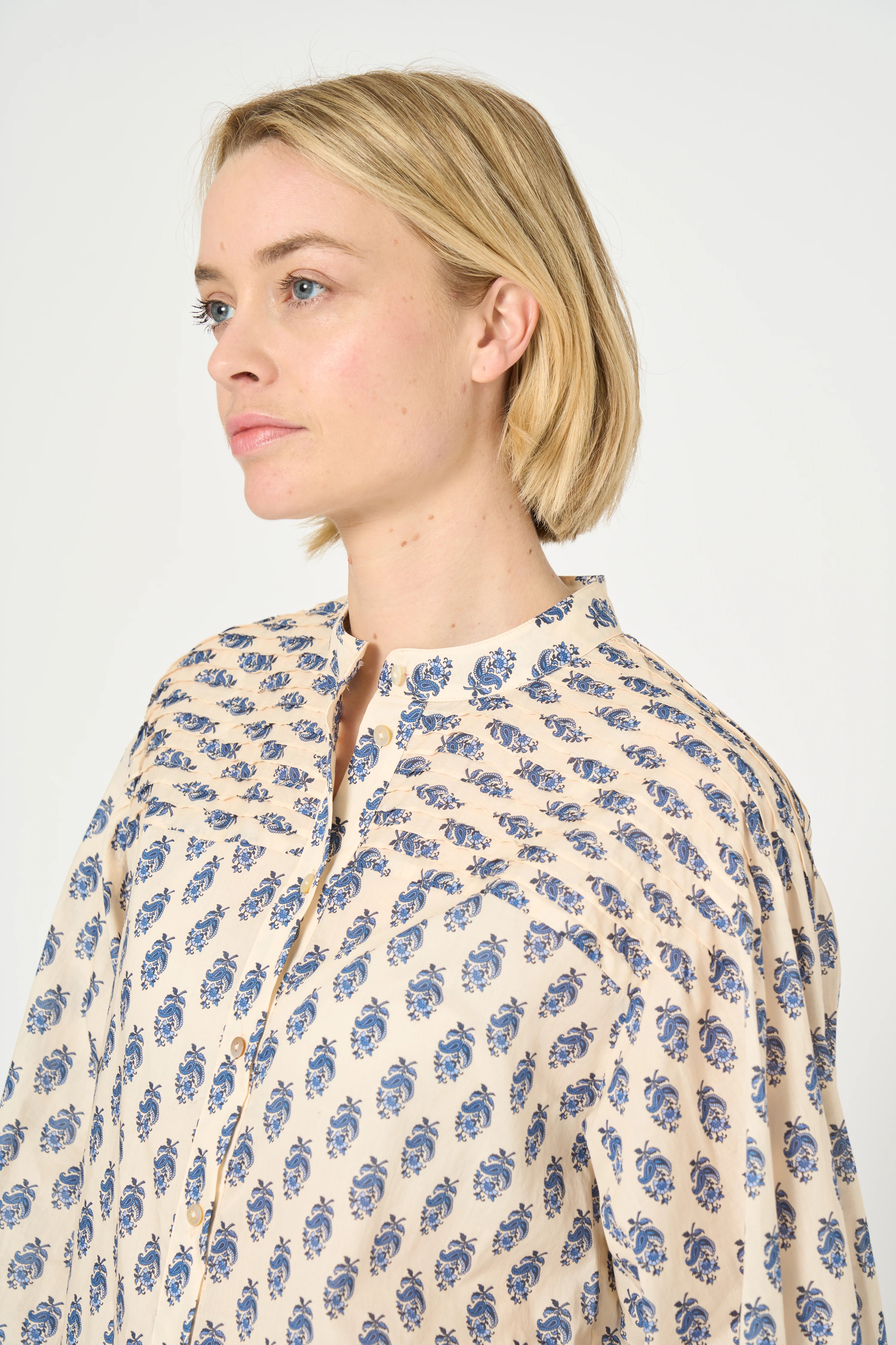 CHEMISE STUDETTE - PRINT PROVENCE BLUE