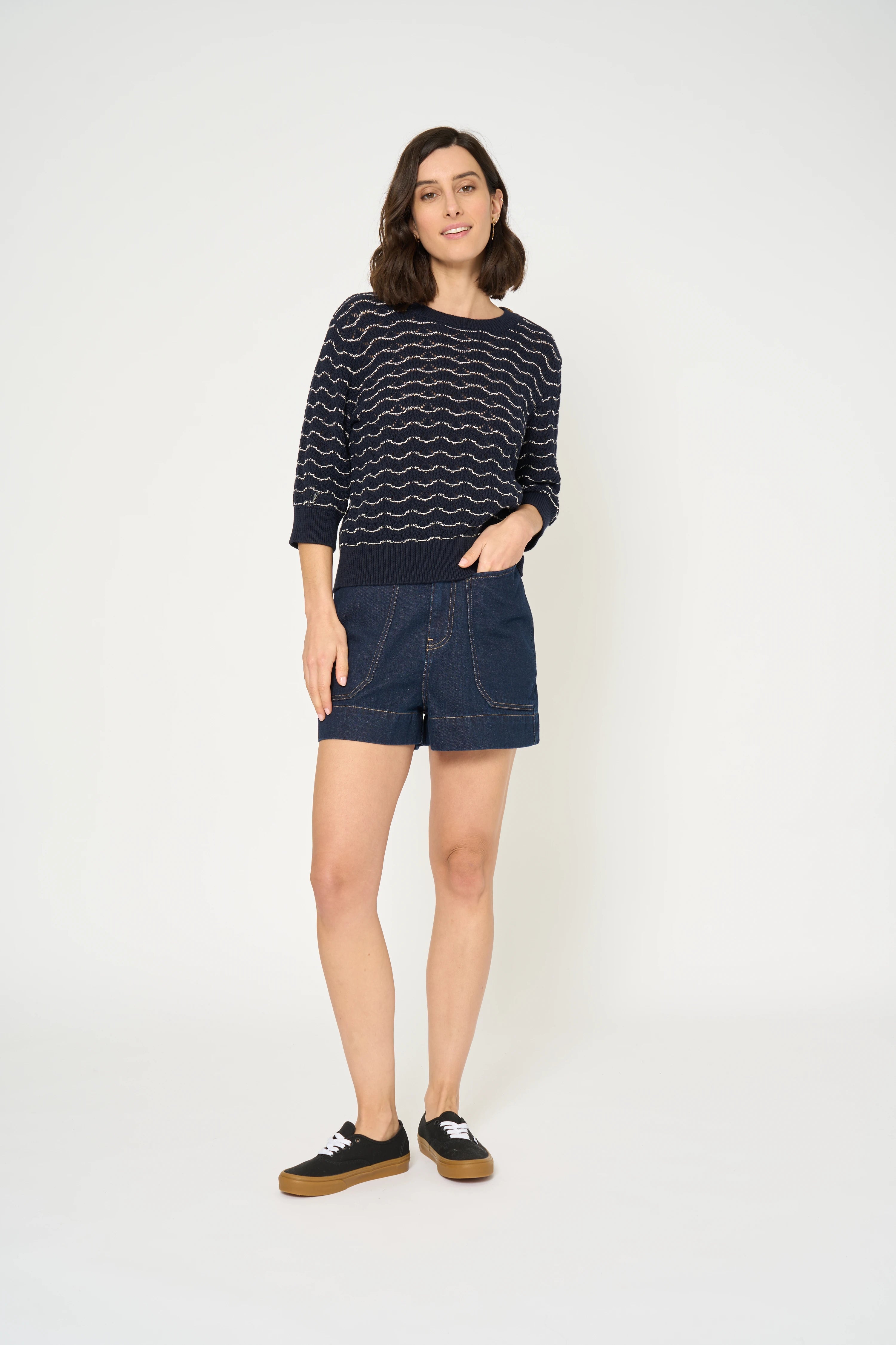 PULL LUPIN - NAVY / BLANC