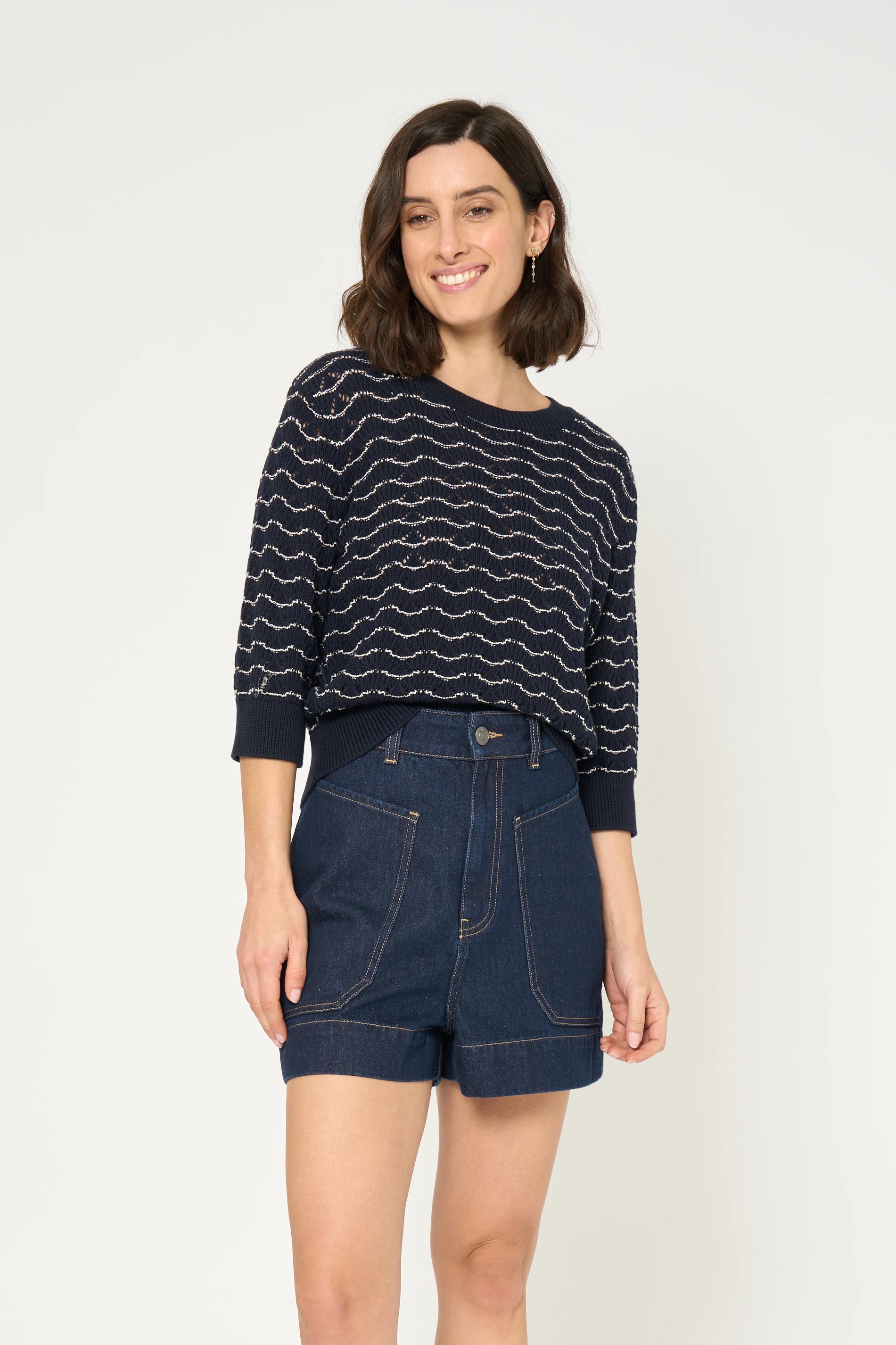 PULL LUPIN - NAVY / BLANC