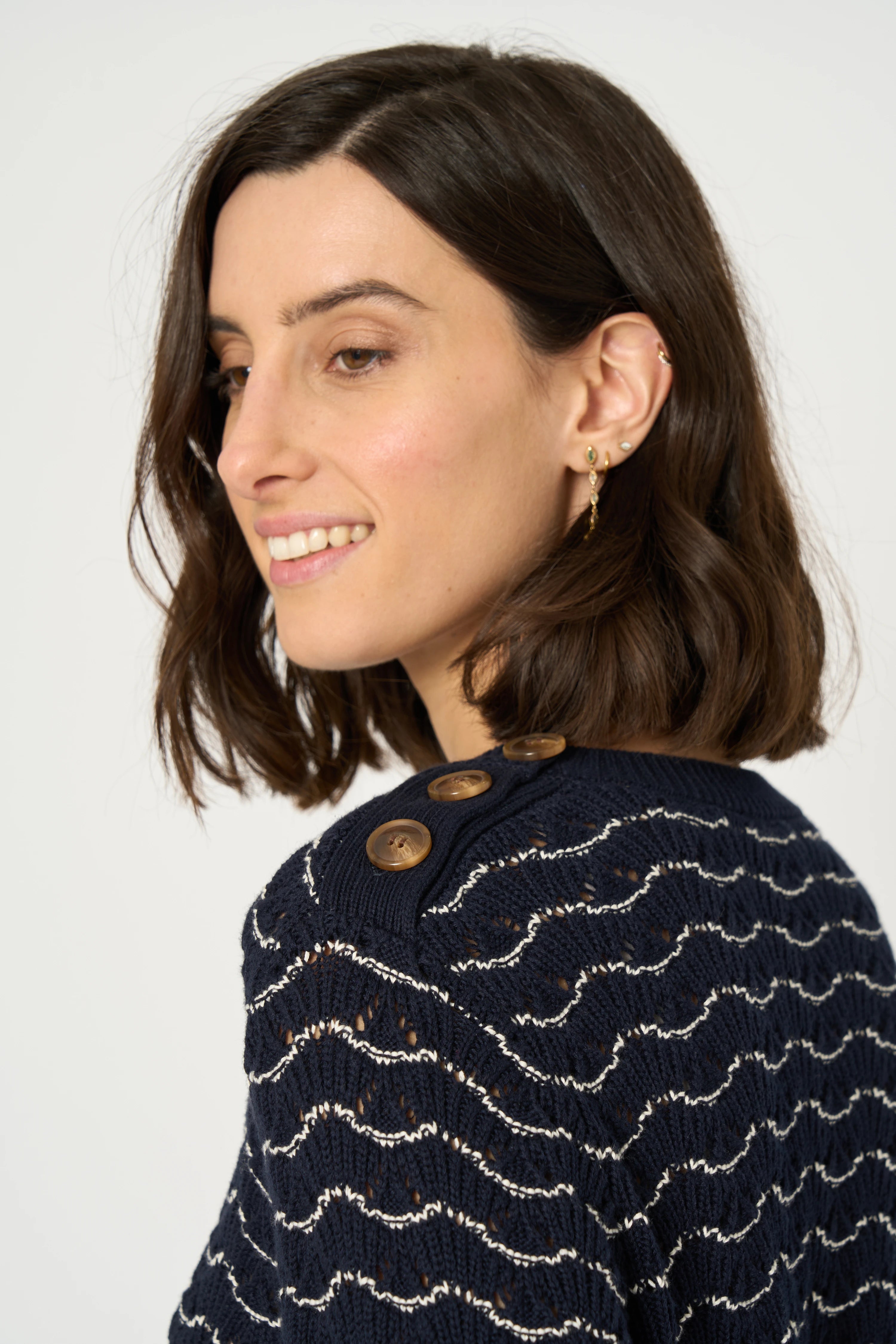 PULL LUPIN - NAVY / BLANC