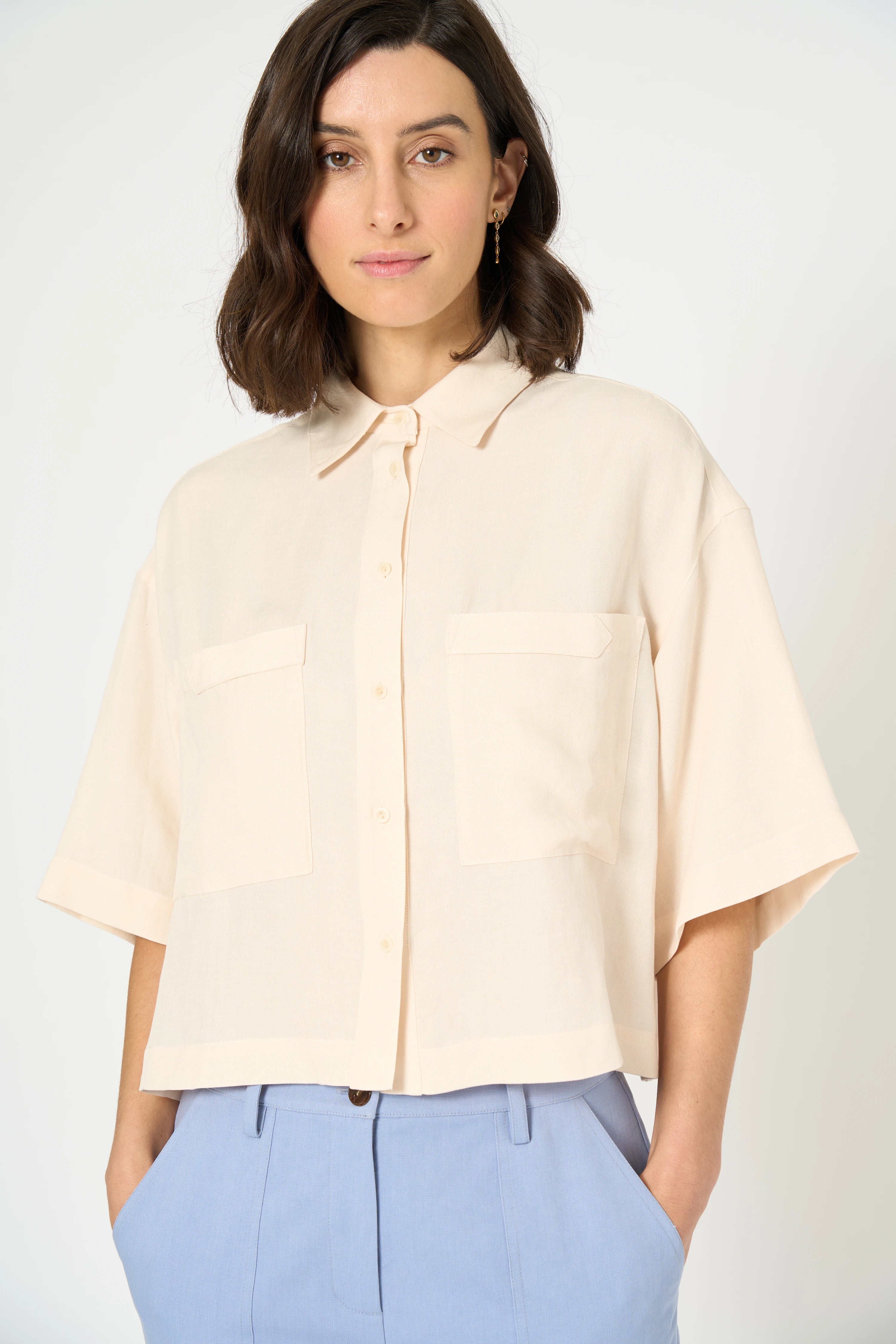 CHEMISE PANDOUR - BLANC CASSE