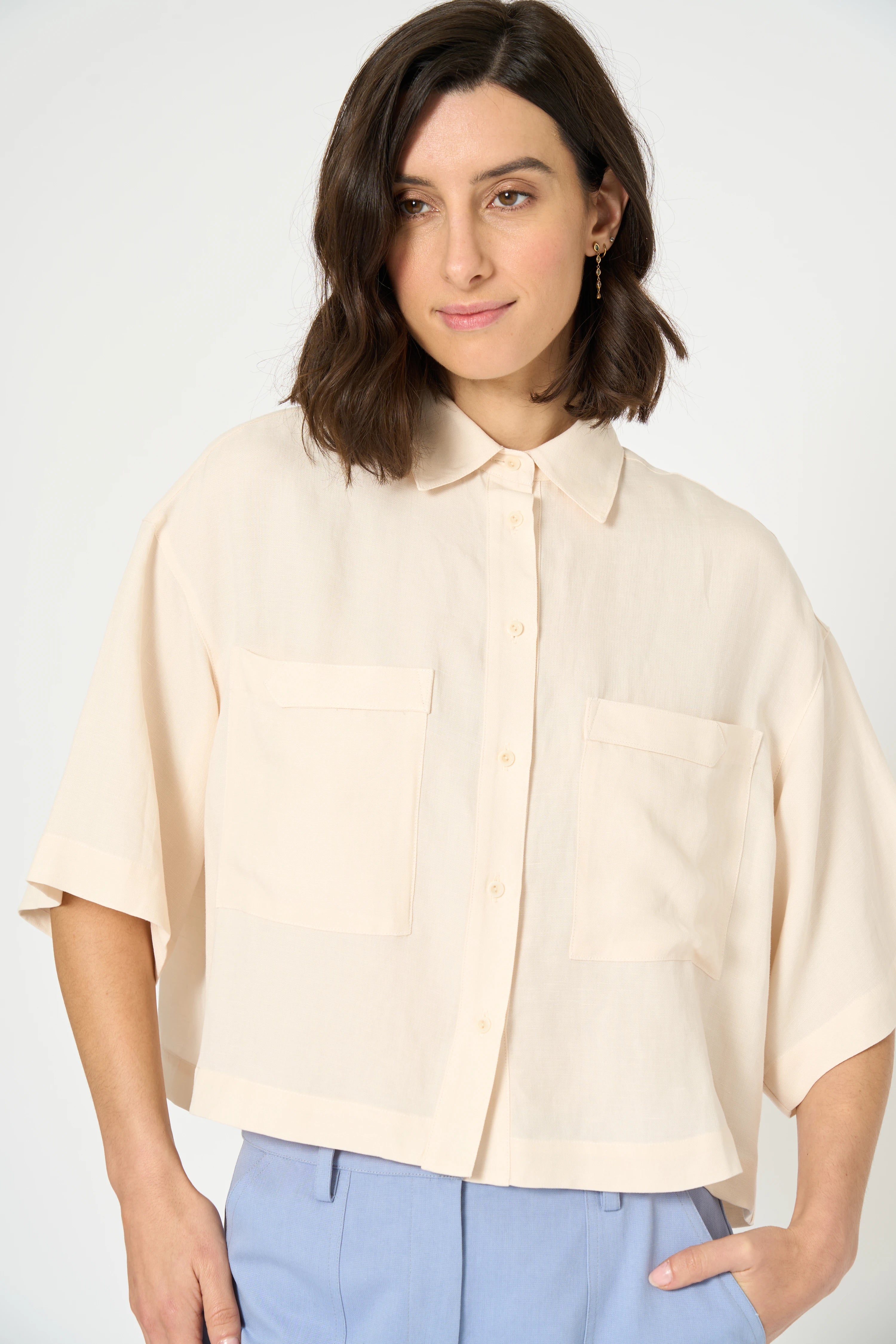 CHEMISE PANDOUR - BLANC CASSE