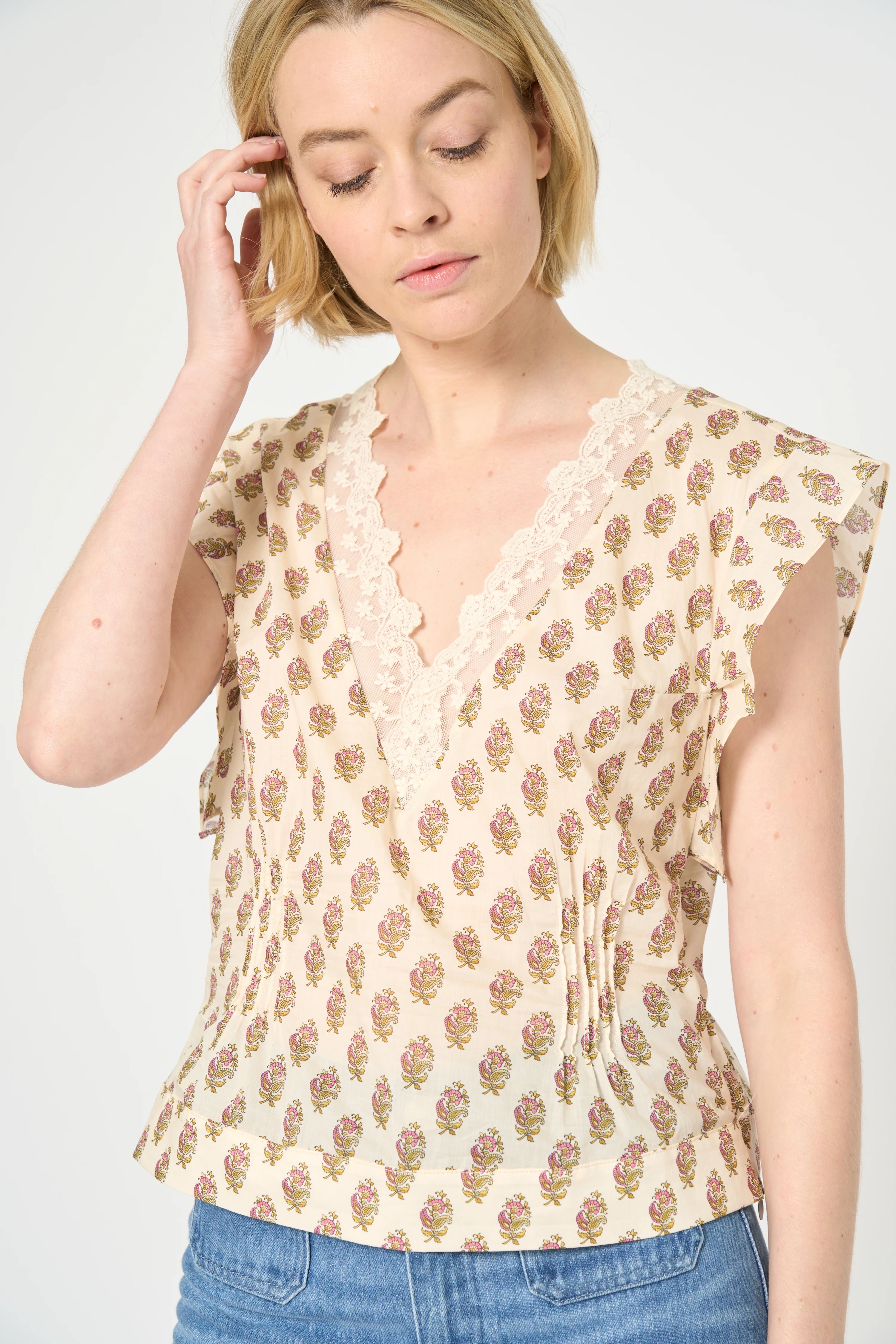 BLOUSE CHIRINE - PRINT PROVENCE GOLD