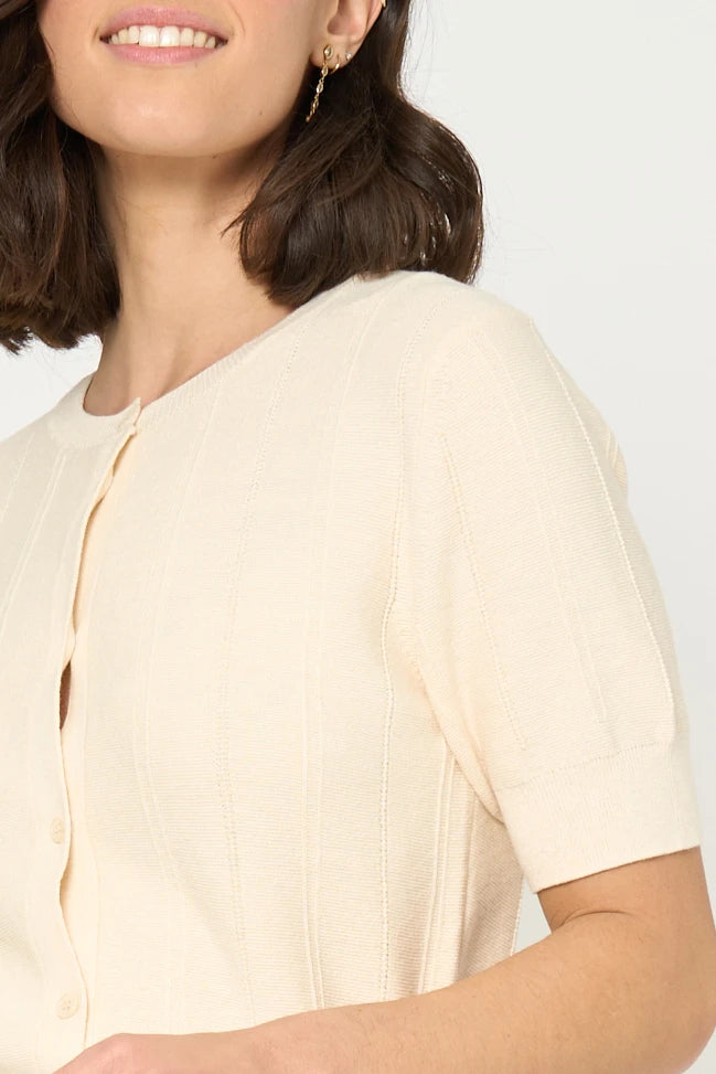 GILET YVES - BLANC CASSE