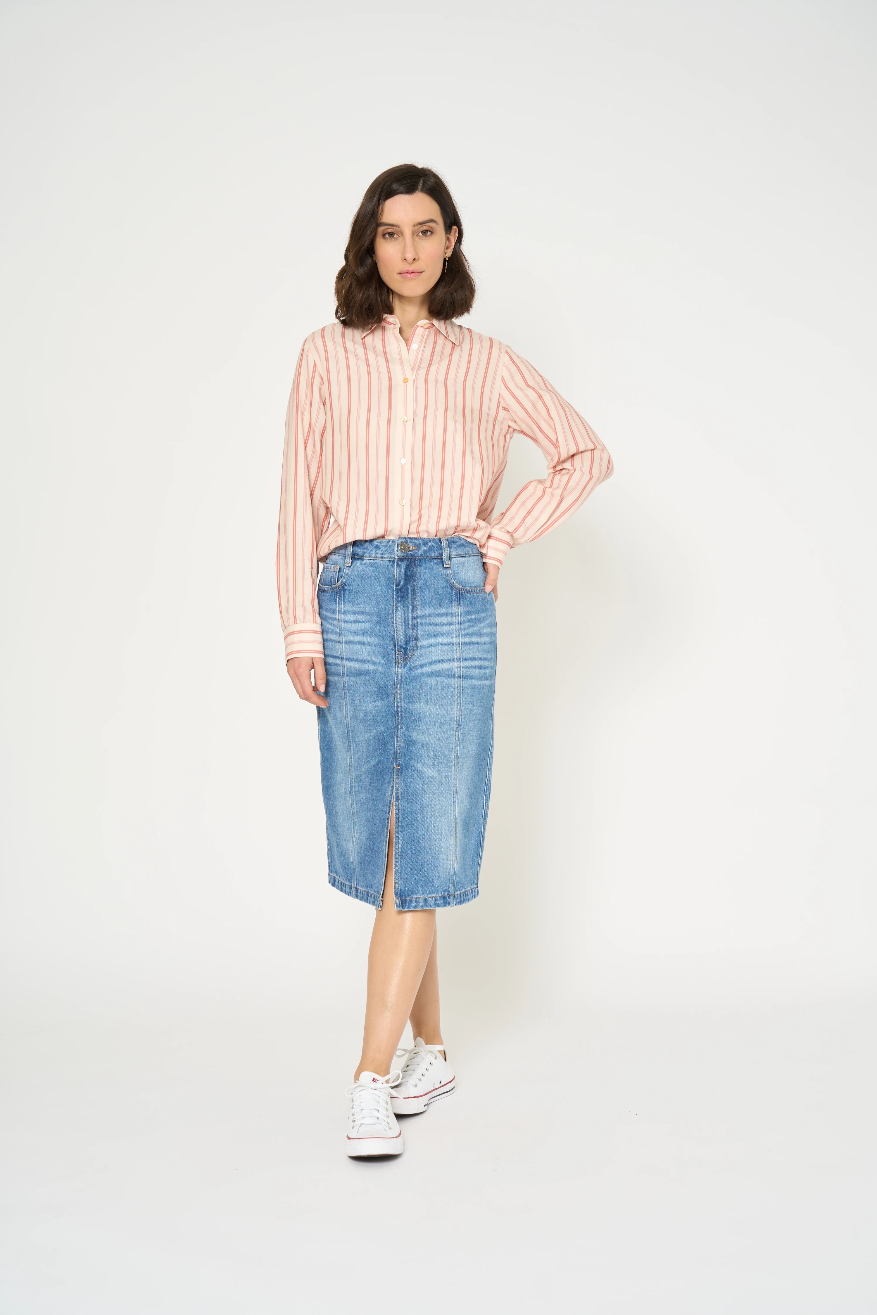 CHEMISE POLI - RED STRIPES