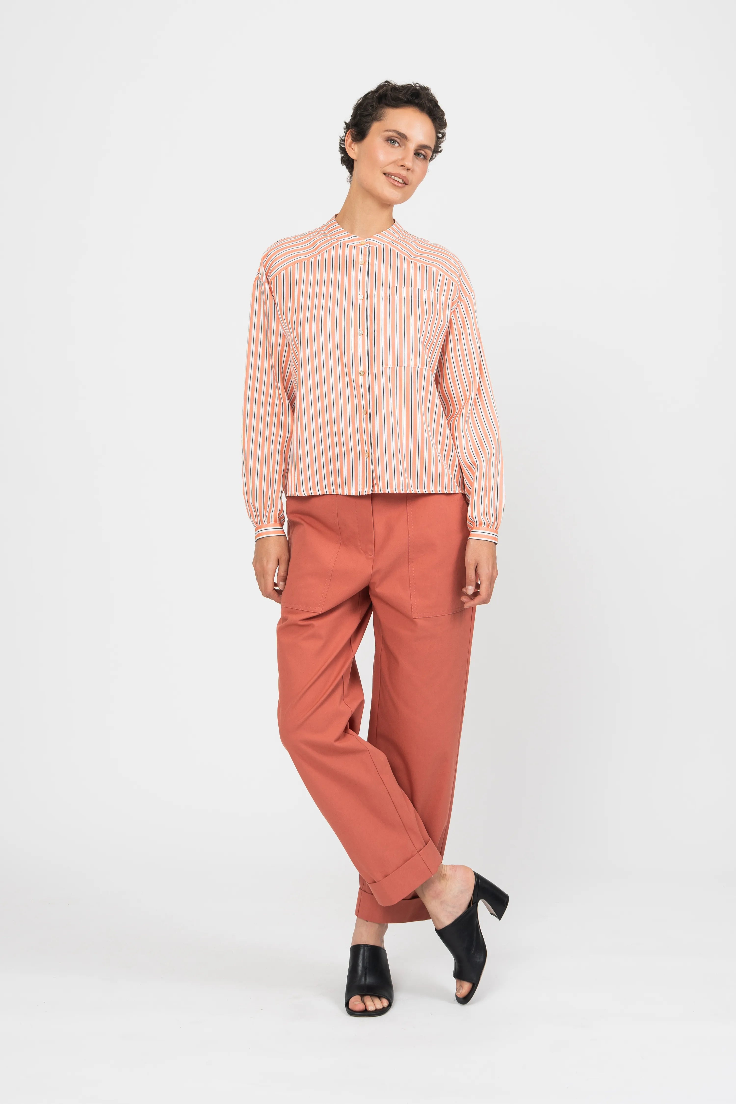 BLOUSE SOFIA - ORANGE STRIPES