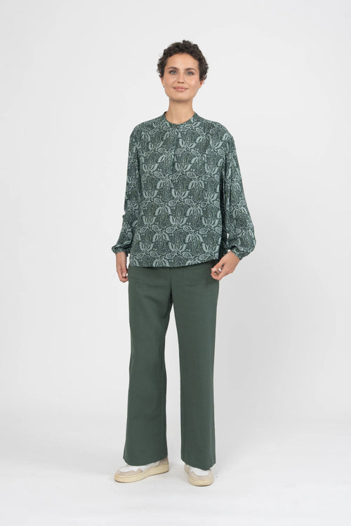 BLOUSE KASPAR - PRINT PAISLEY VERT