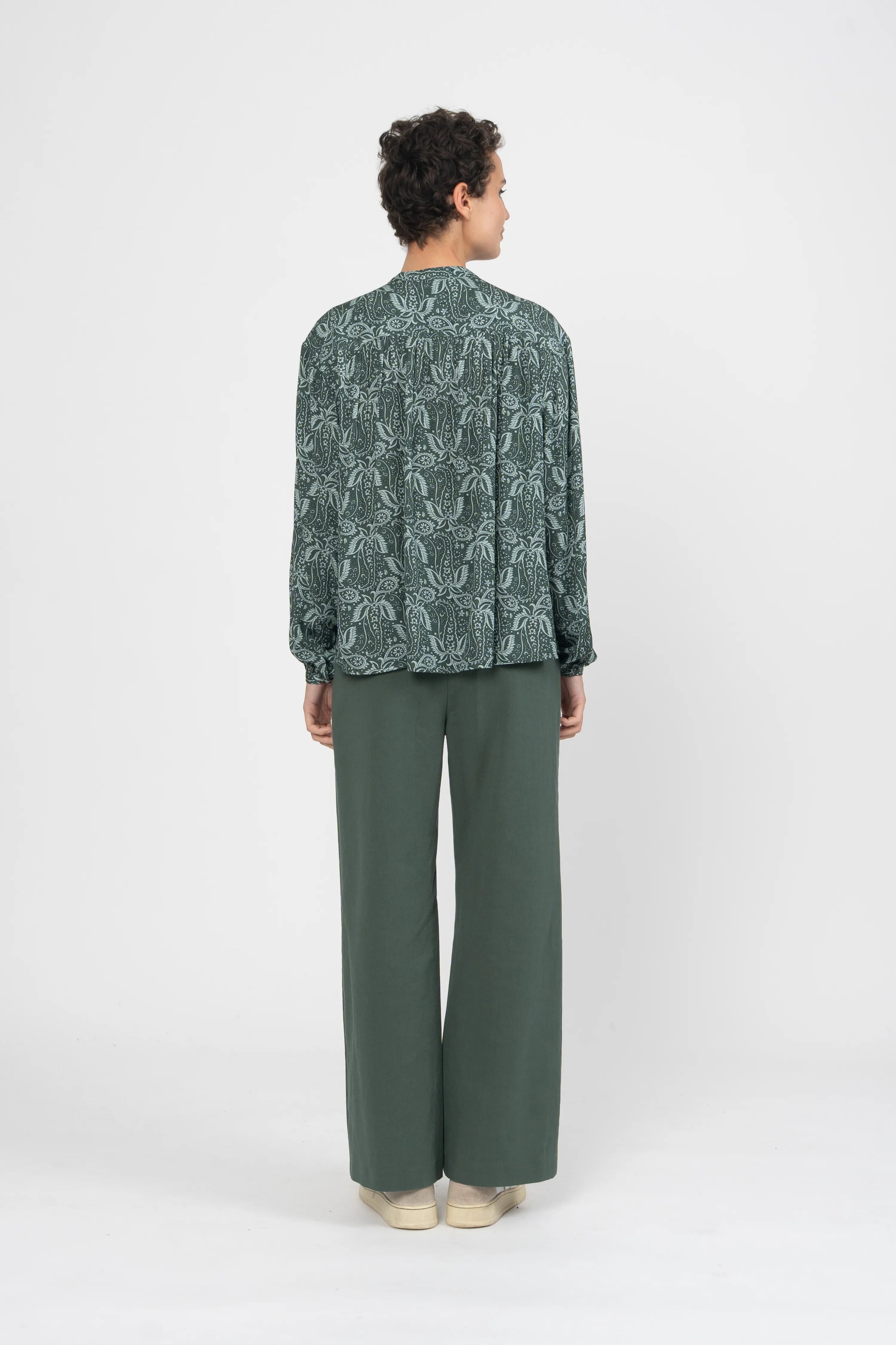 BLOUSE KASPAR - PRINT PAISLEY VERT