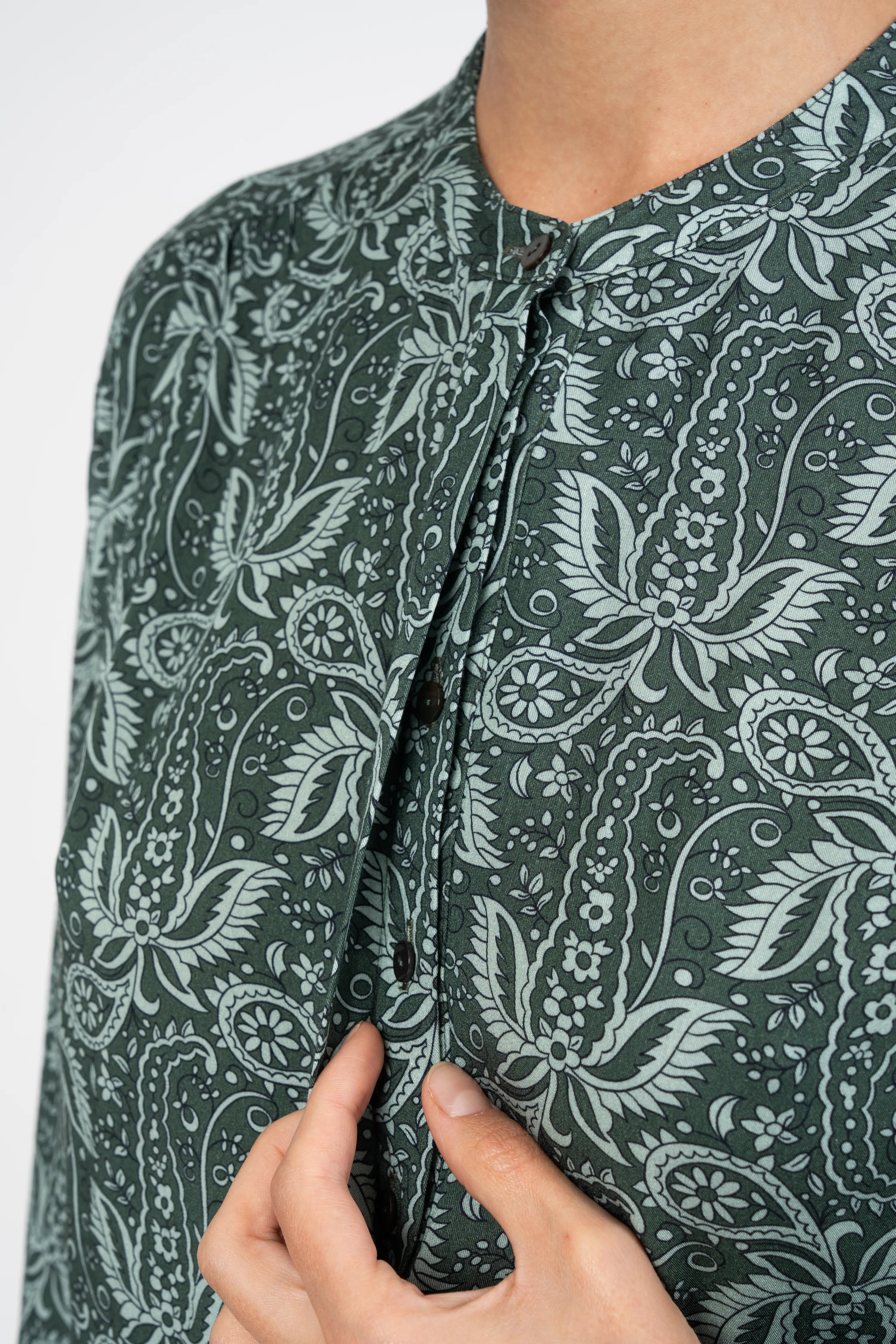BLOUSE KASPAR - PRINT PAISLEY VERT