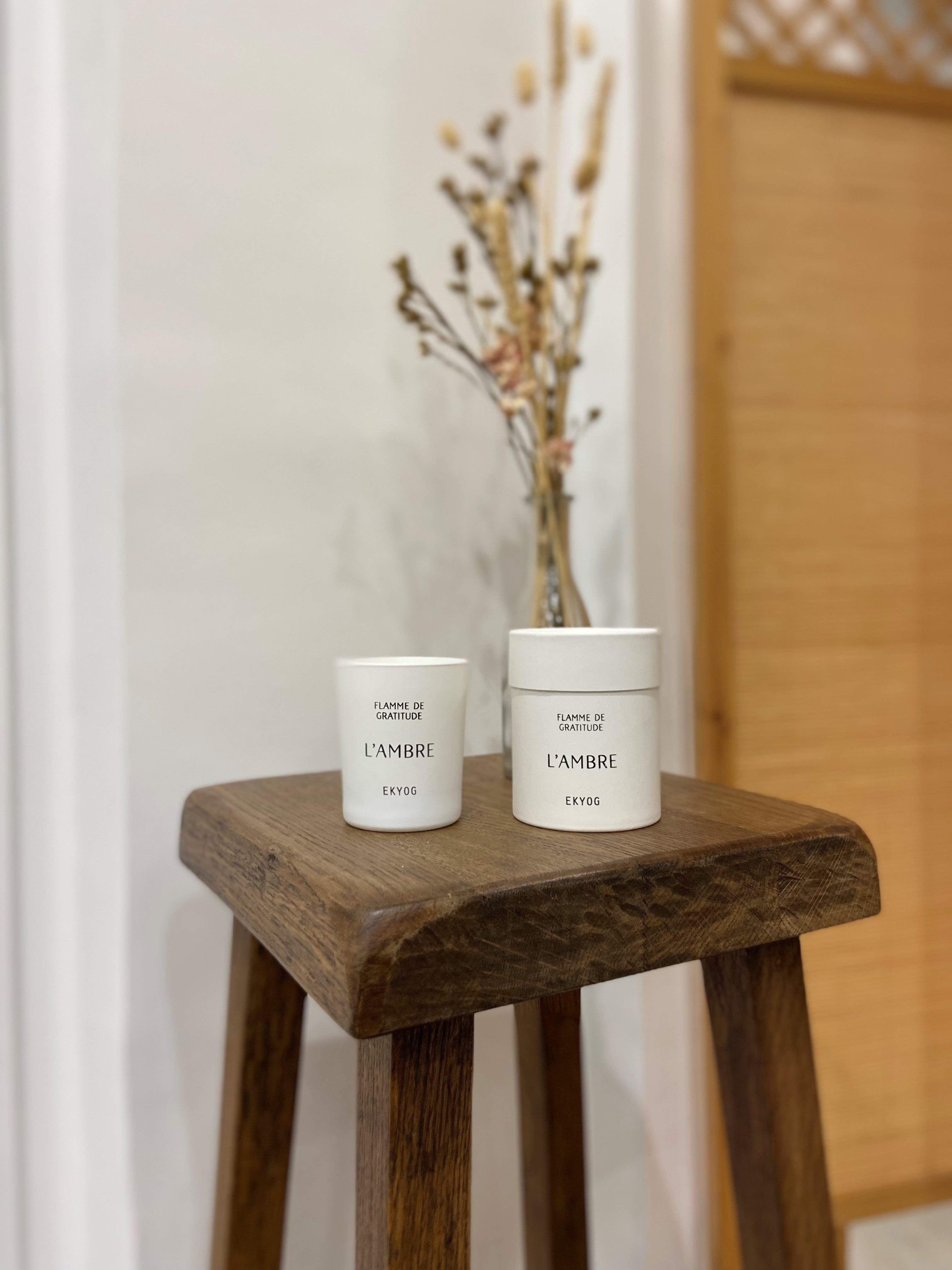 BOUGIE AMBRE - BLANC