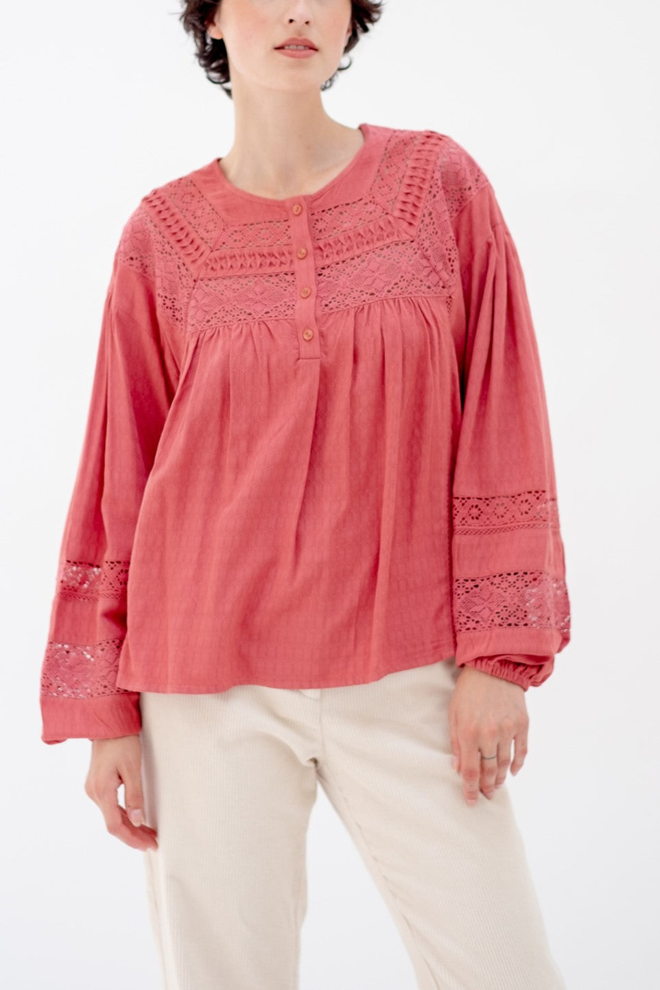 BLOUSE JACOTTE - BRIQUE