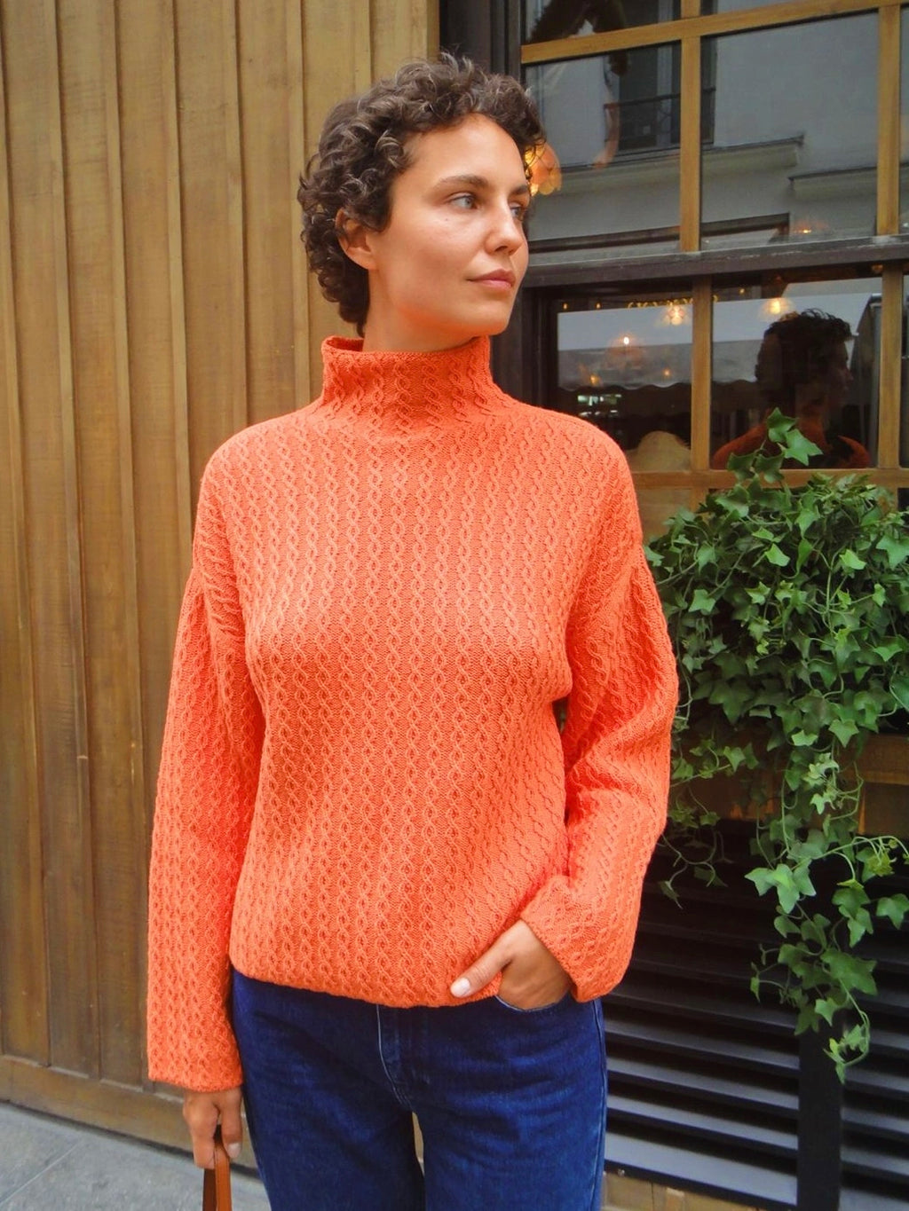 Pull manches longues orange corail femme | La Halle Pull manches longues orange corail femme | La Halle