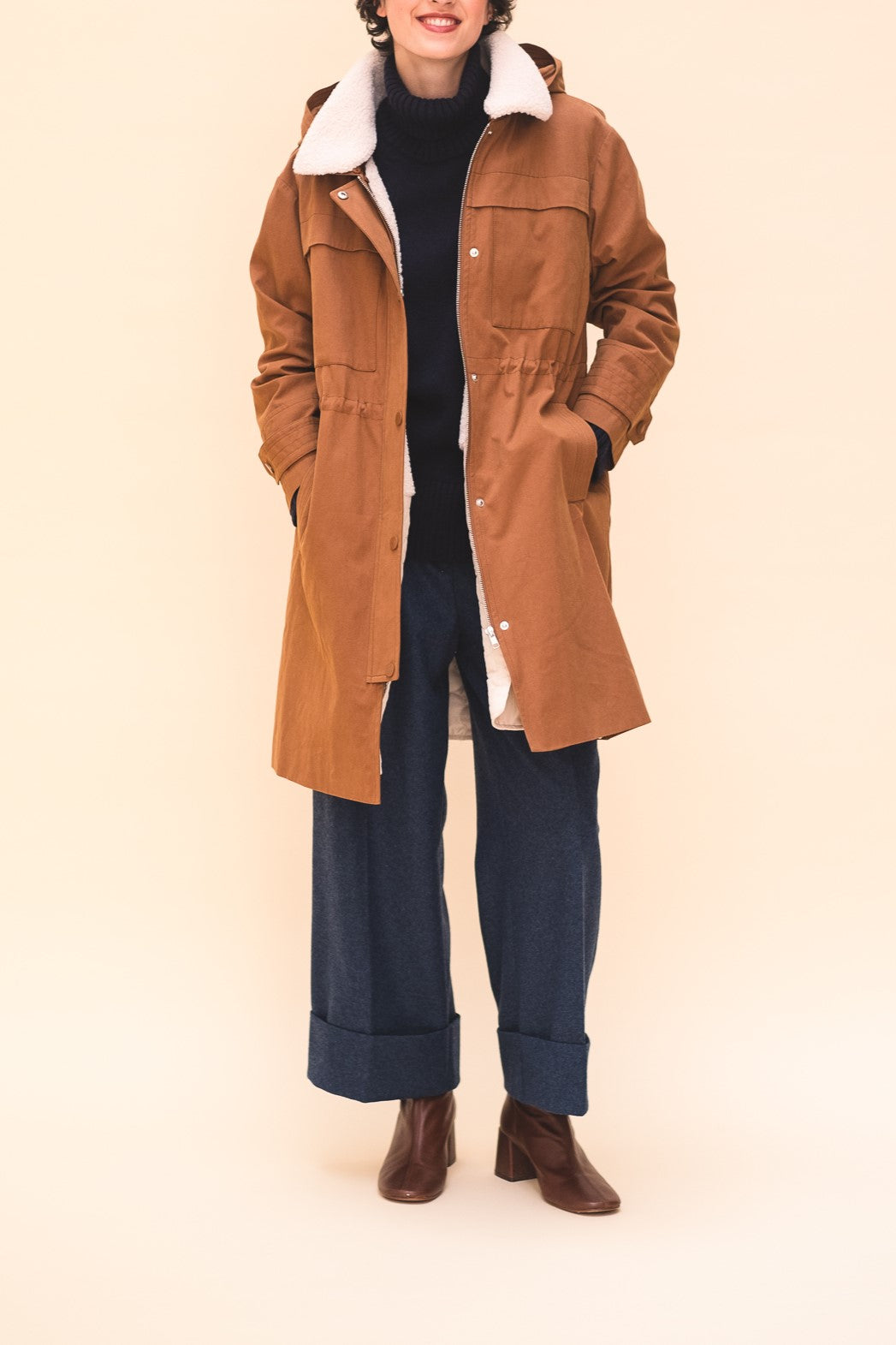 MANTEAU PARKER - BRUN