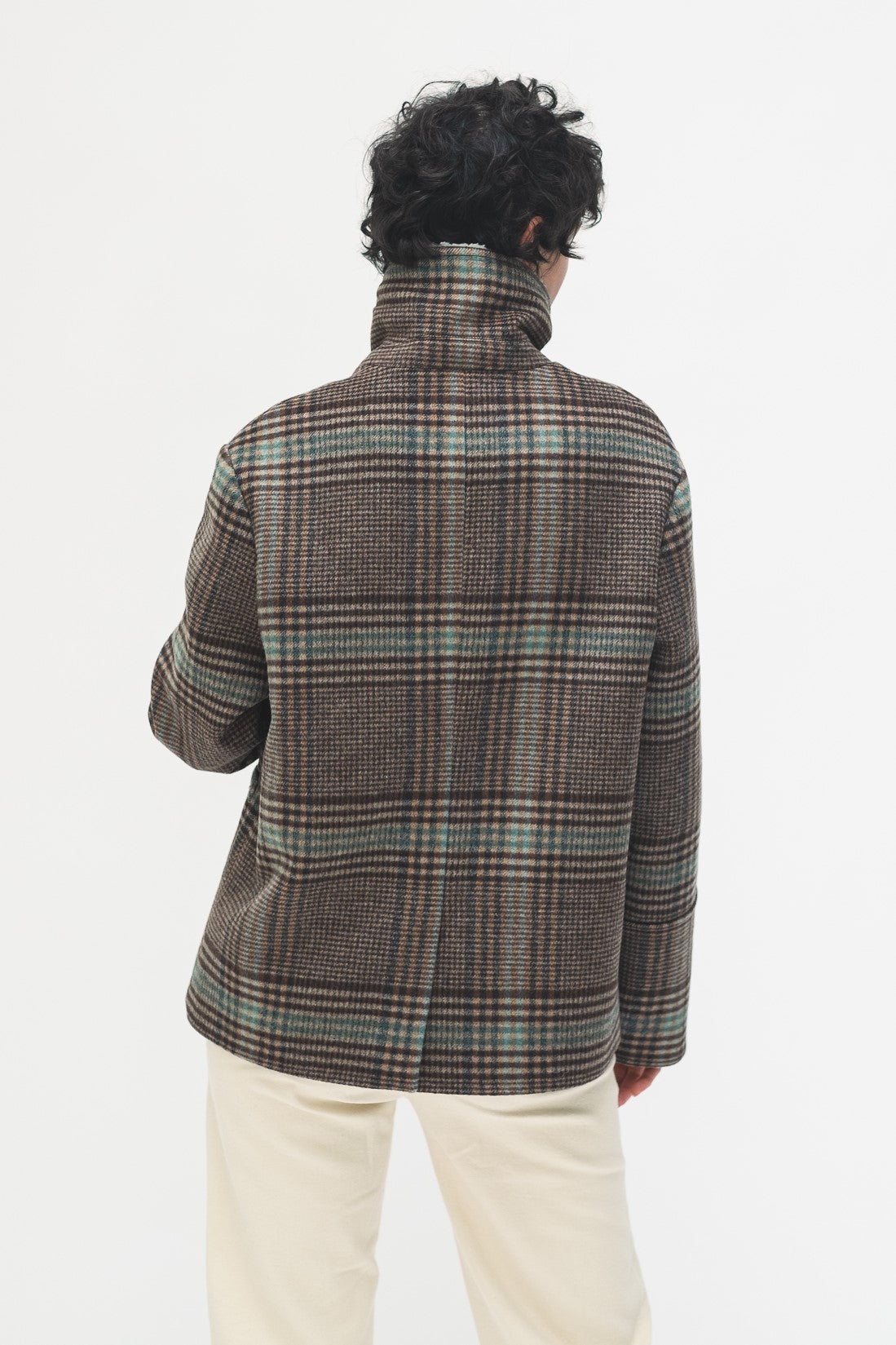 MANTEAU CHELA - CHECKS BLEU