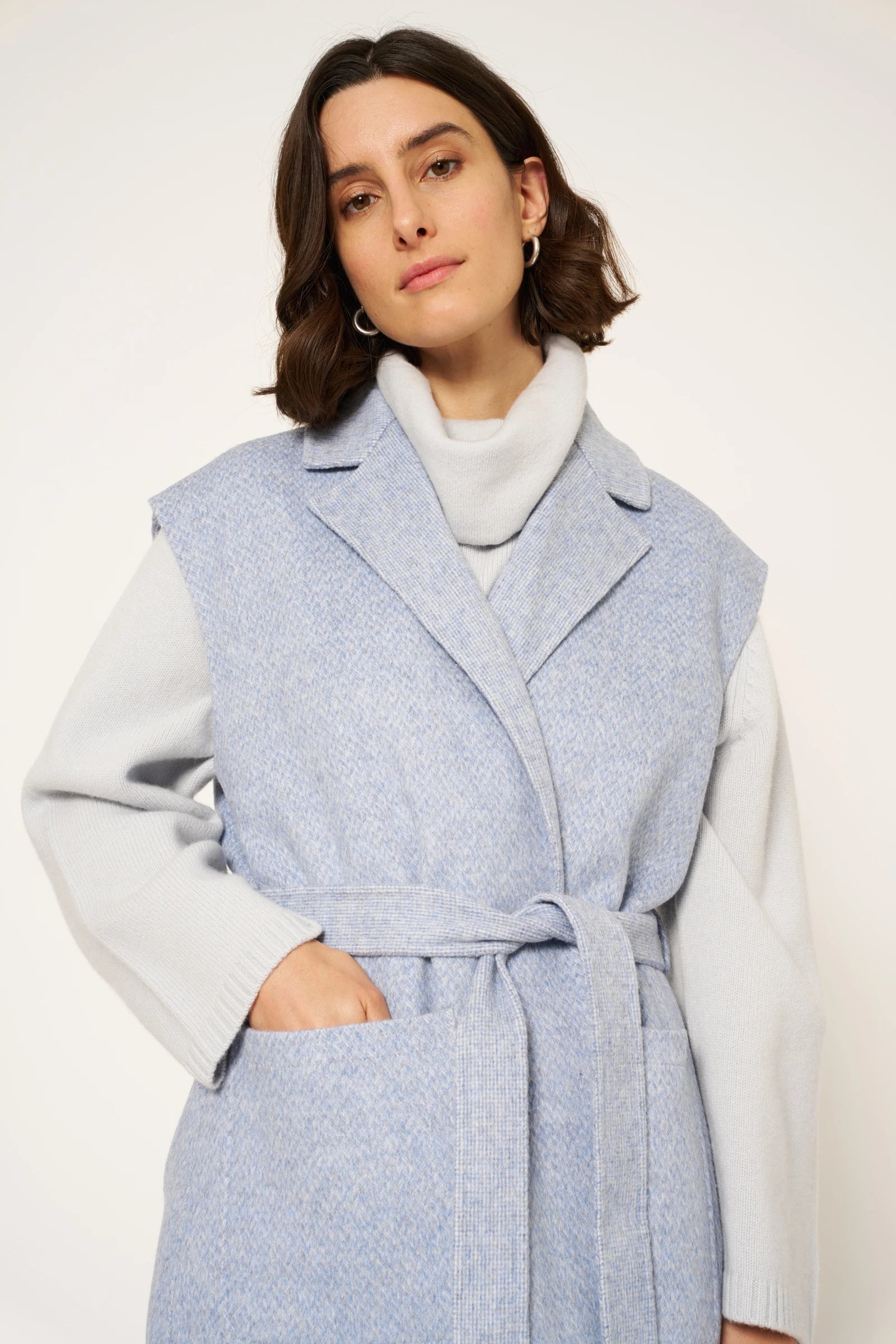 MANTEAU PIERRE - BLEU PIED PUCE