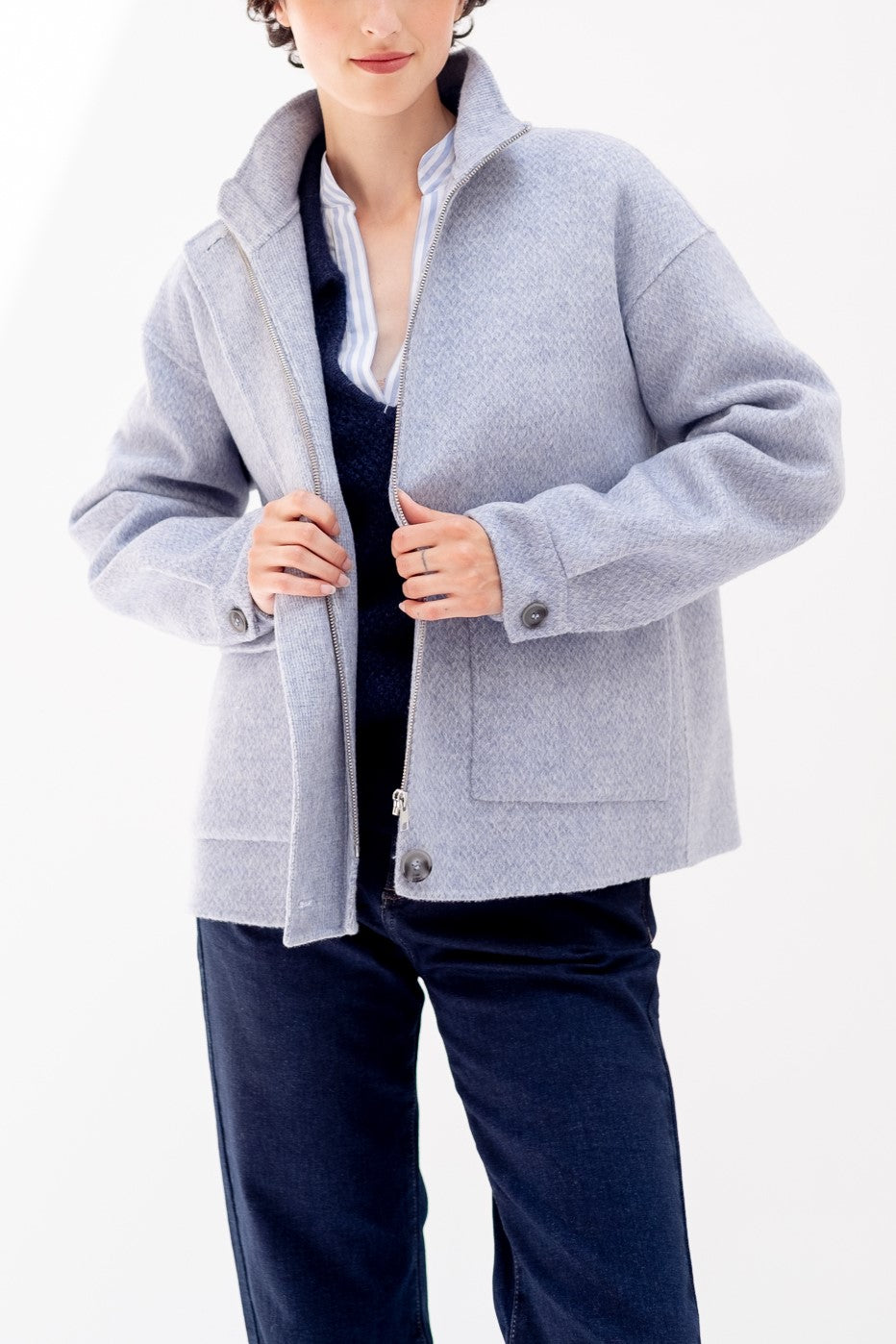 MANTEAU PIERIG - BLEU PIED PUCE