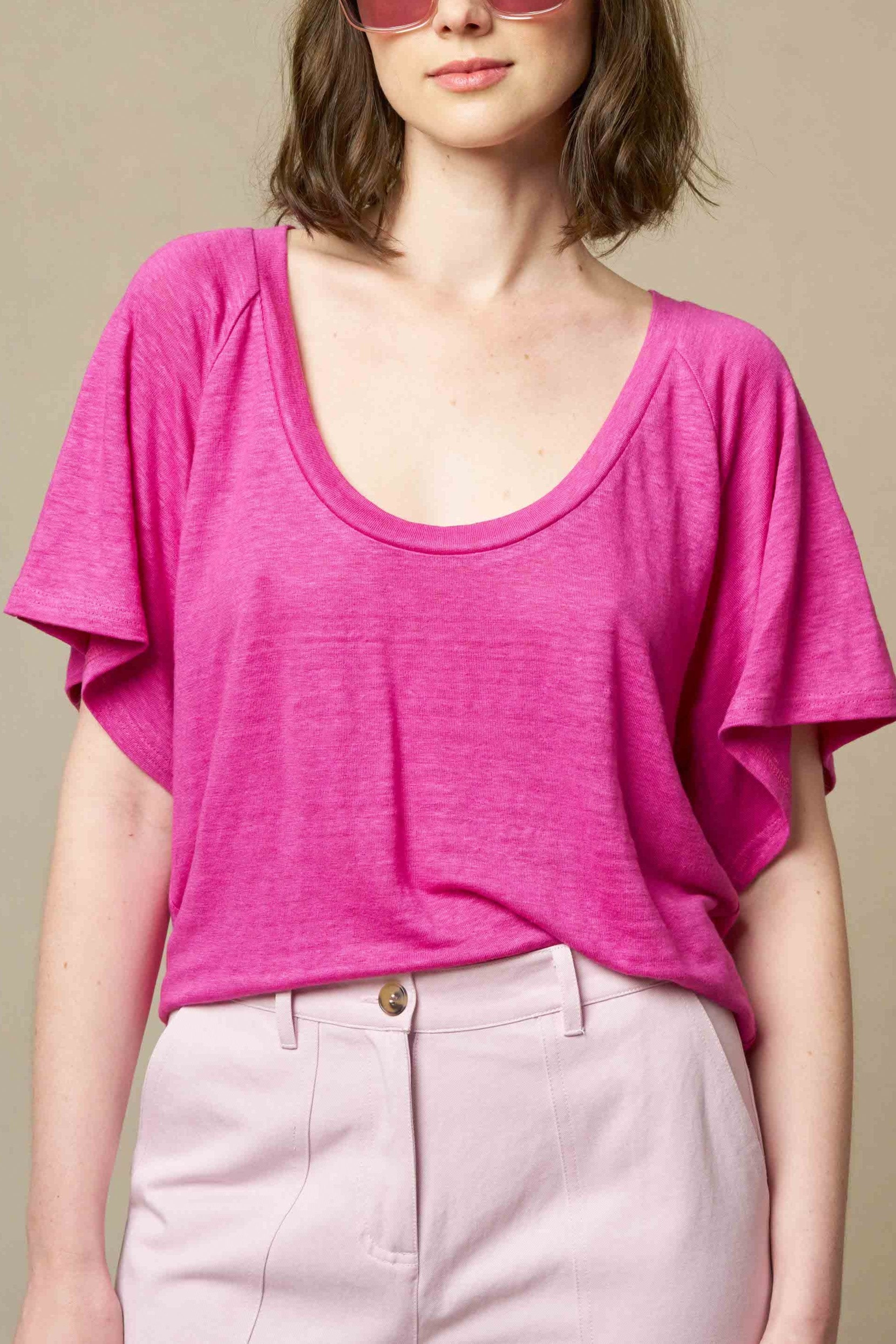 TEE-SHIRT TALOU - FUSCHIA