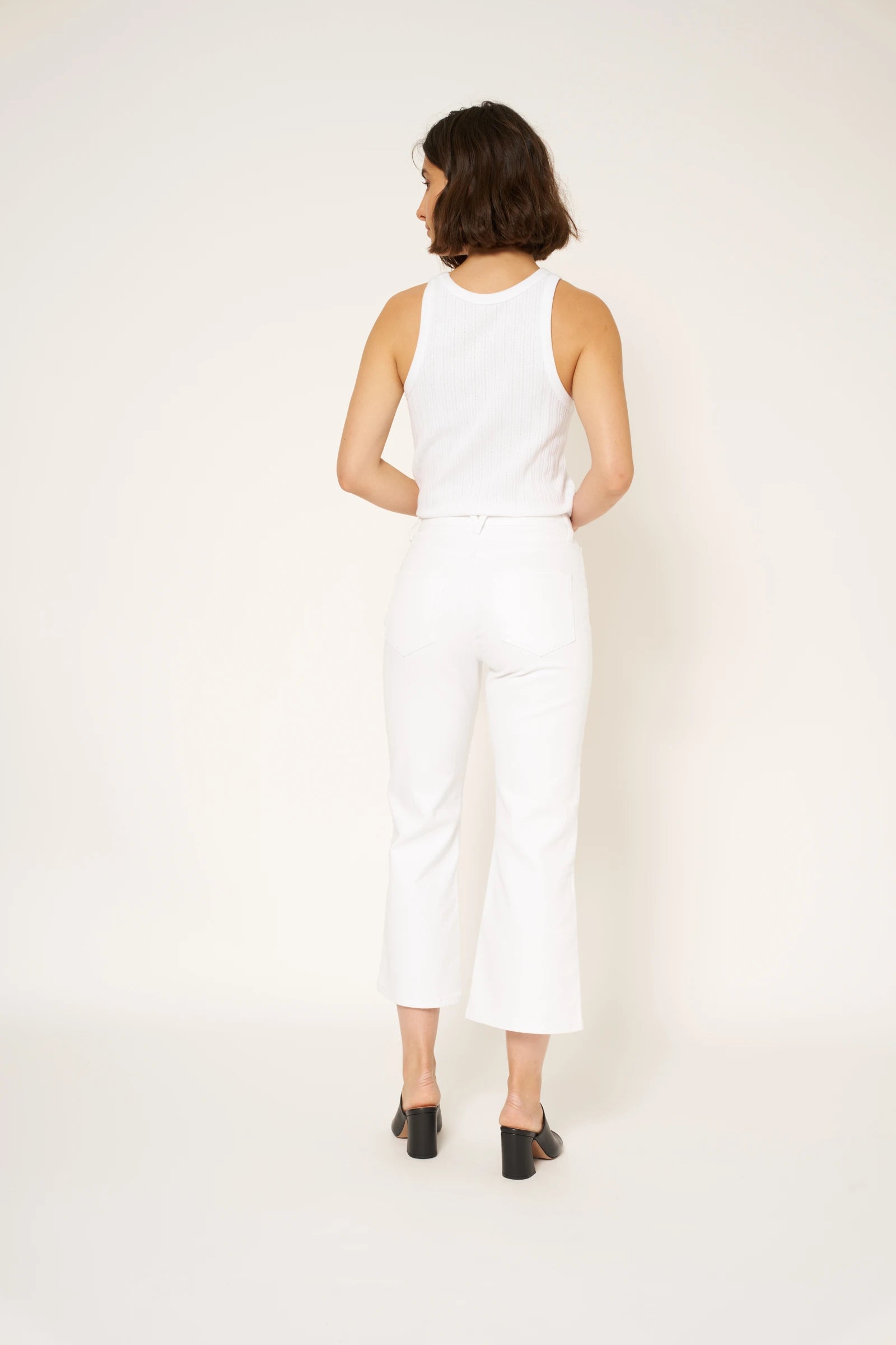 JEAN FARAH CROP - BLANC