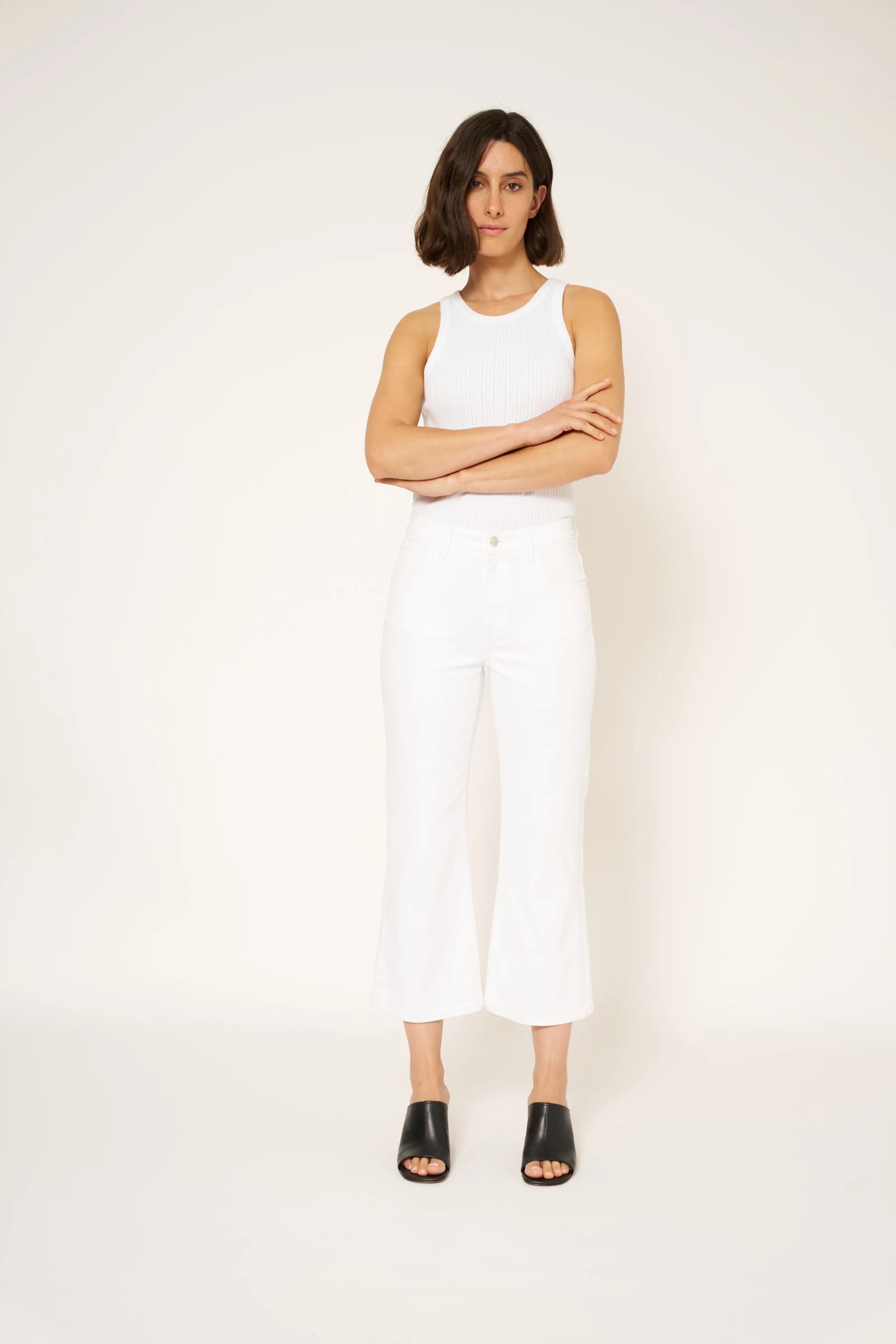 JEAN FARAH CROP - BLANC