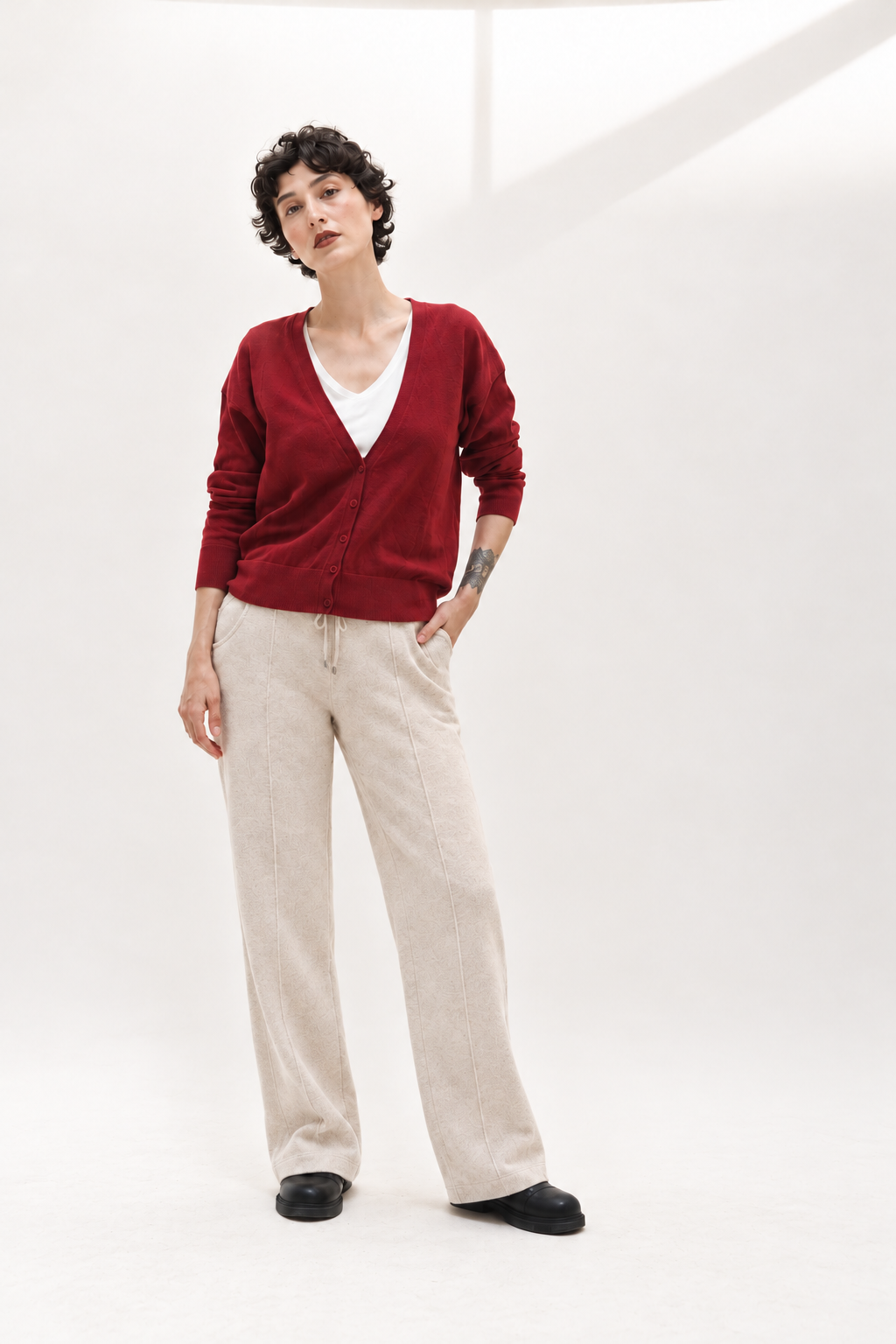 PANTALON CONSTANCE - BEIGE CHINE
