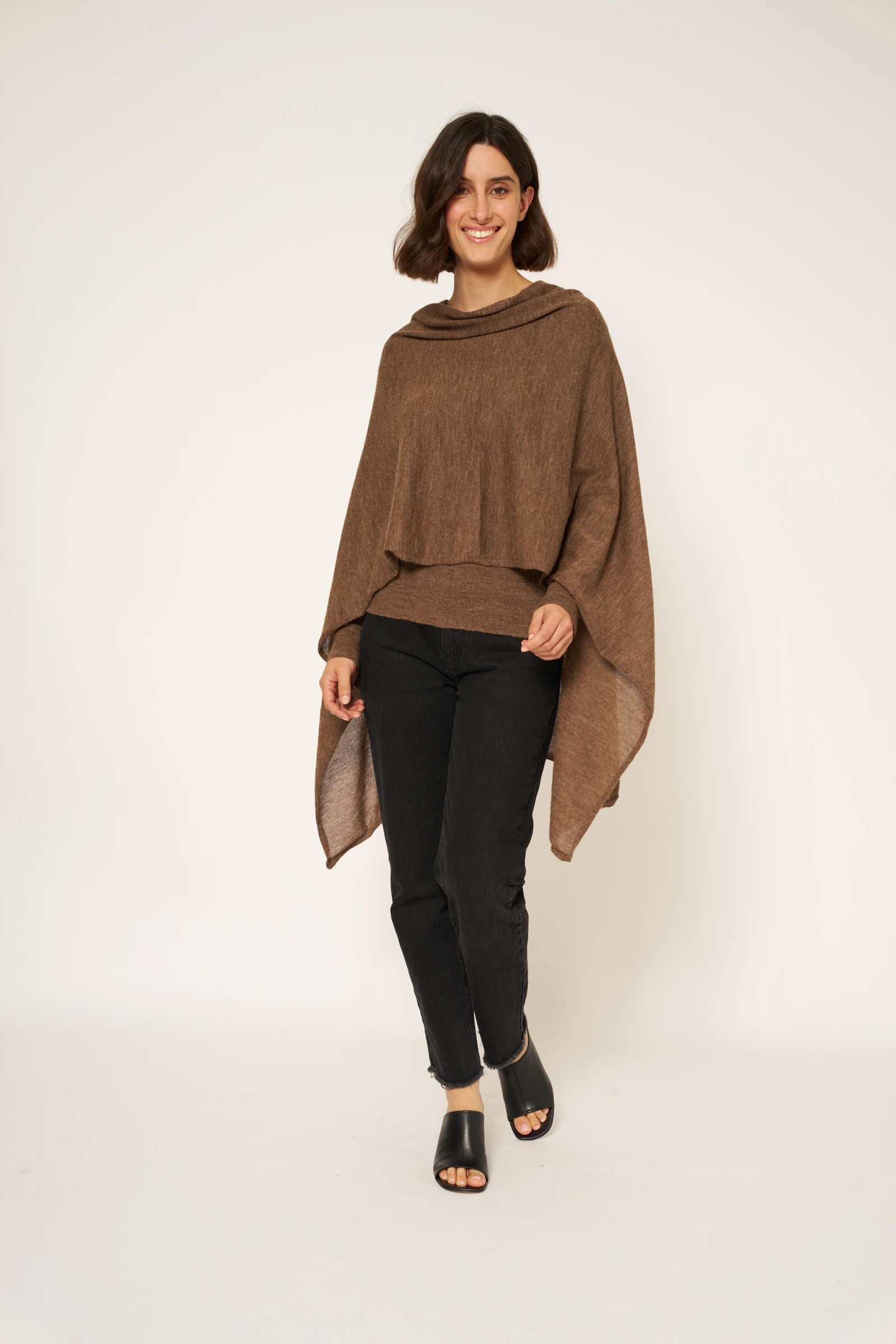 PONCHO ELIES - TAUPE