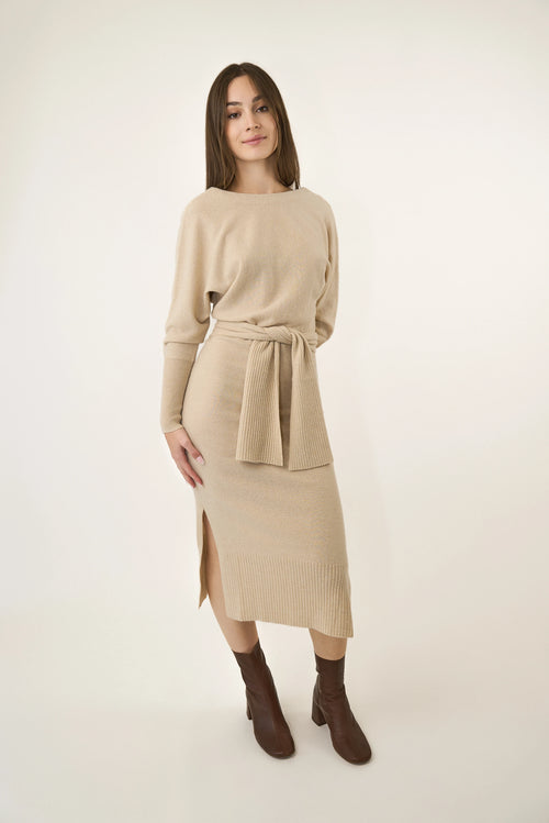 ROBE MUCCIA - BEIGE CHINE