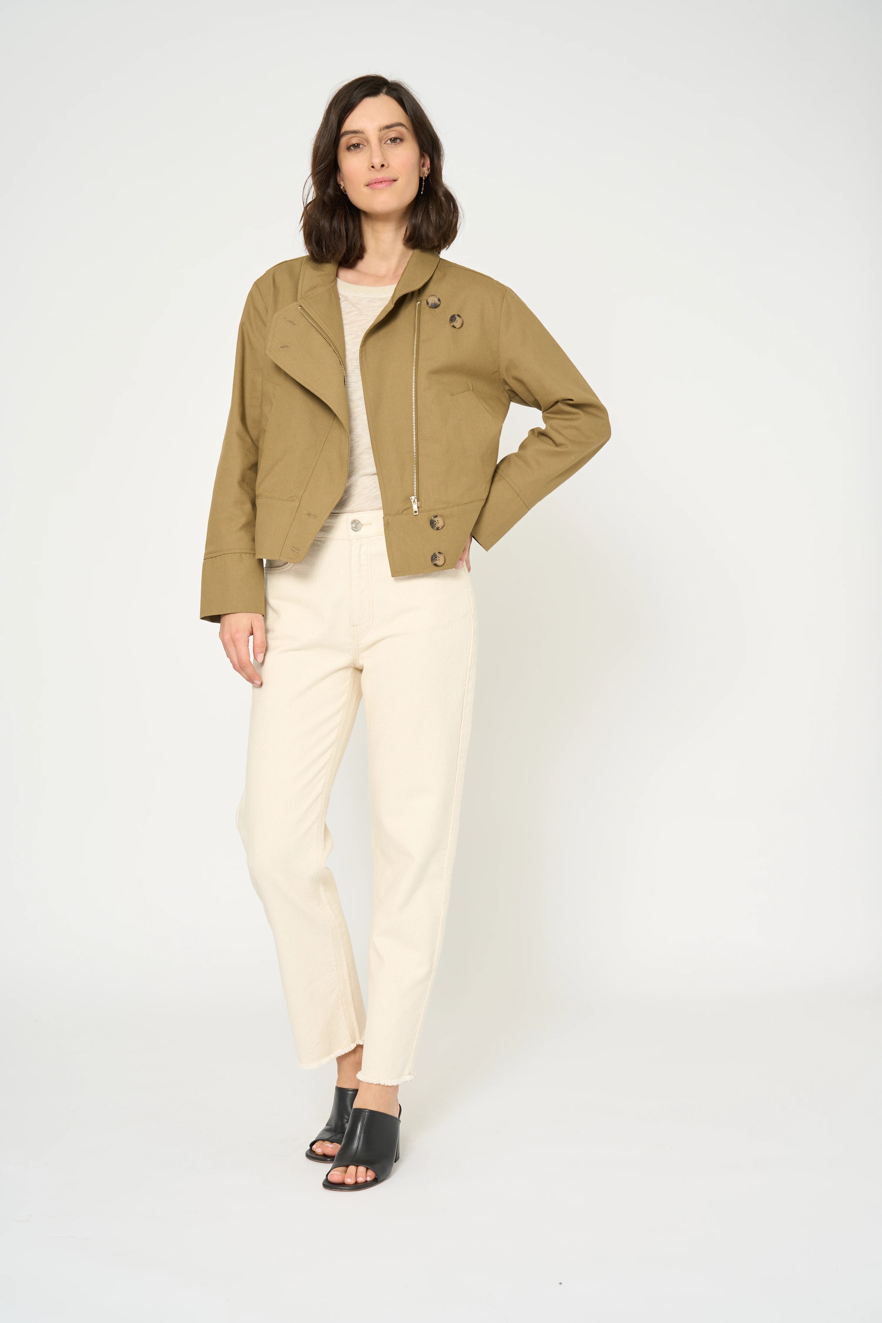 VESTE LAME - KAKI