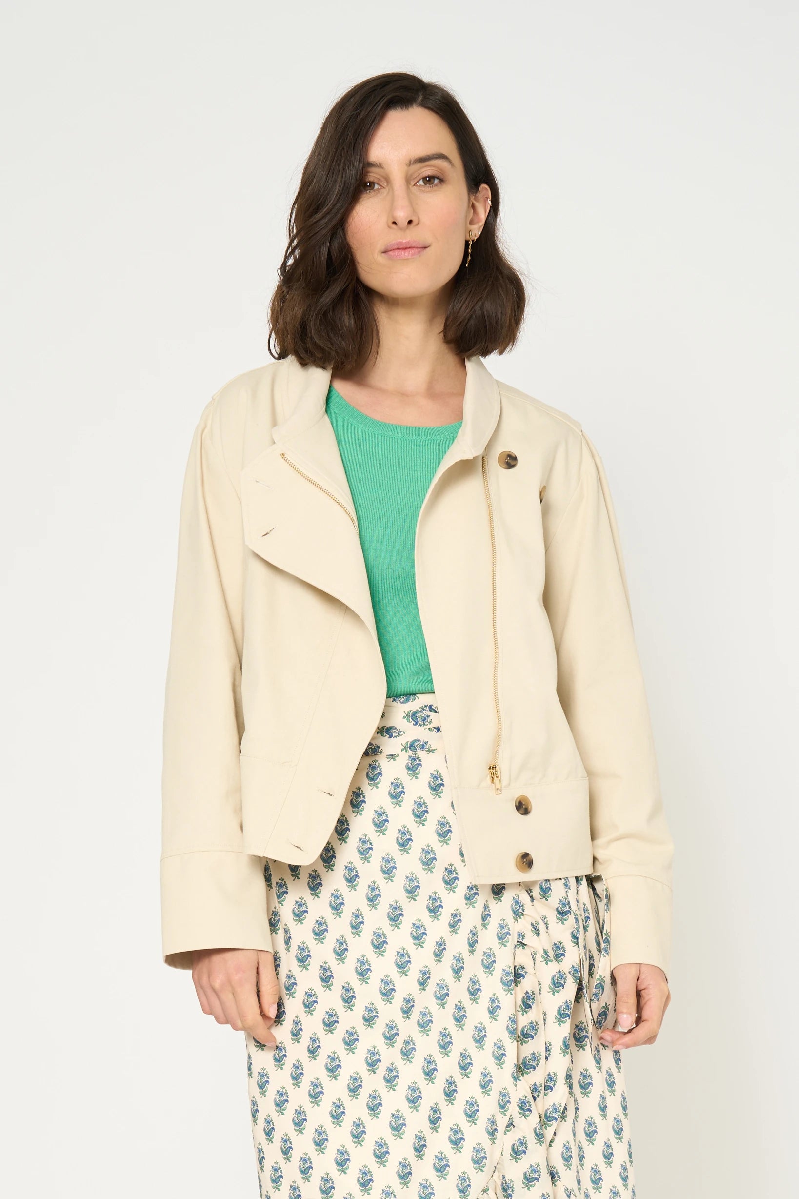 VESTE LAME - ARGILE