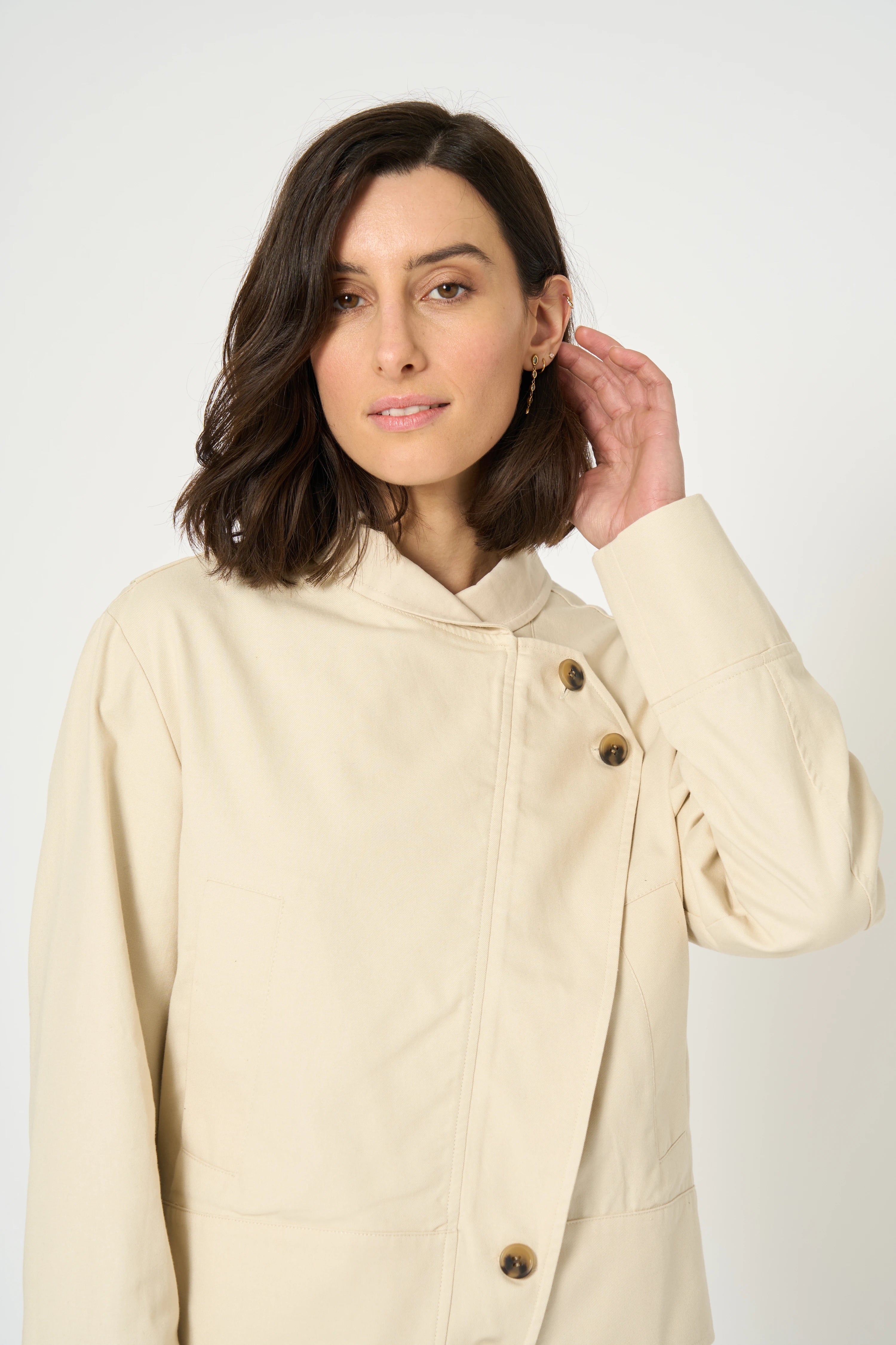 VESTE LAME - ARGILE